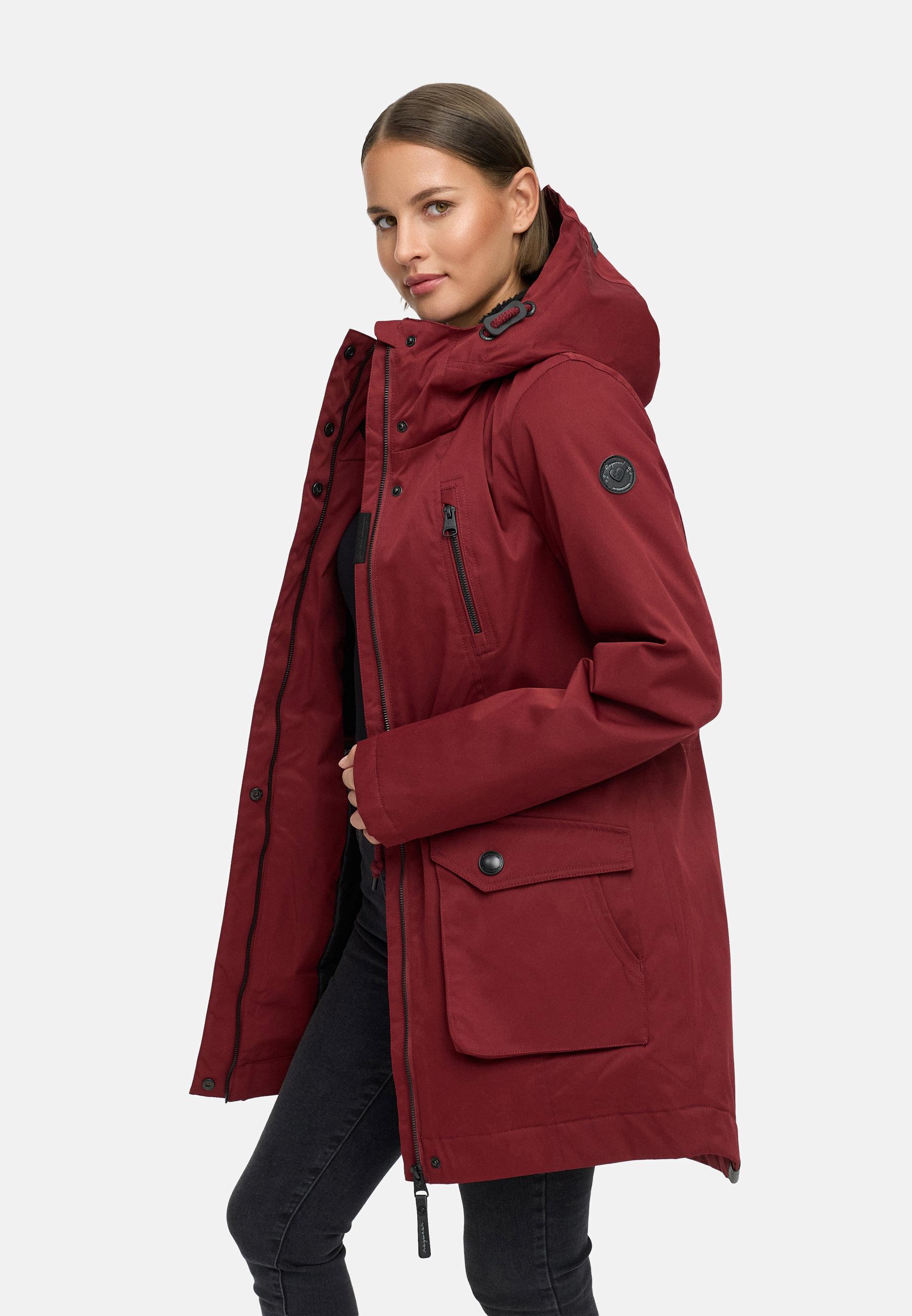 Winterparka mit auffälligen Taillenkordeln "Ellsa YOUMODO" Wine Red