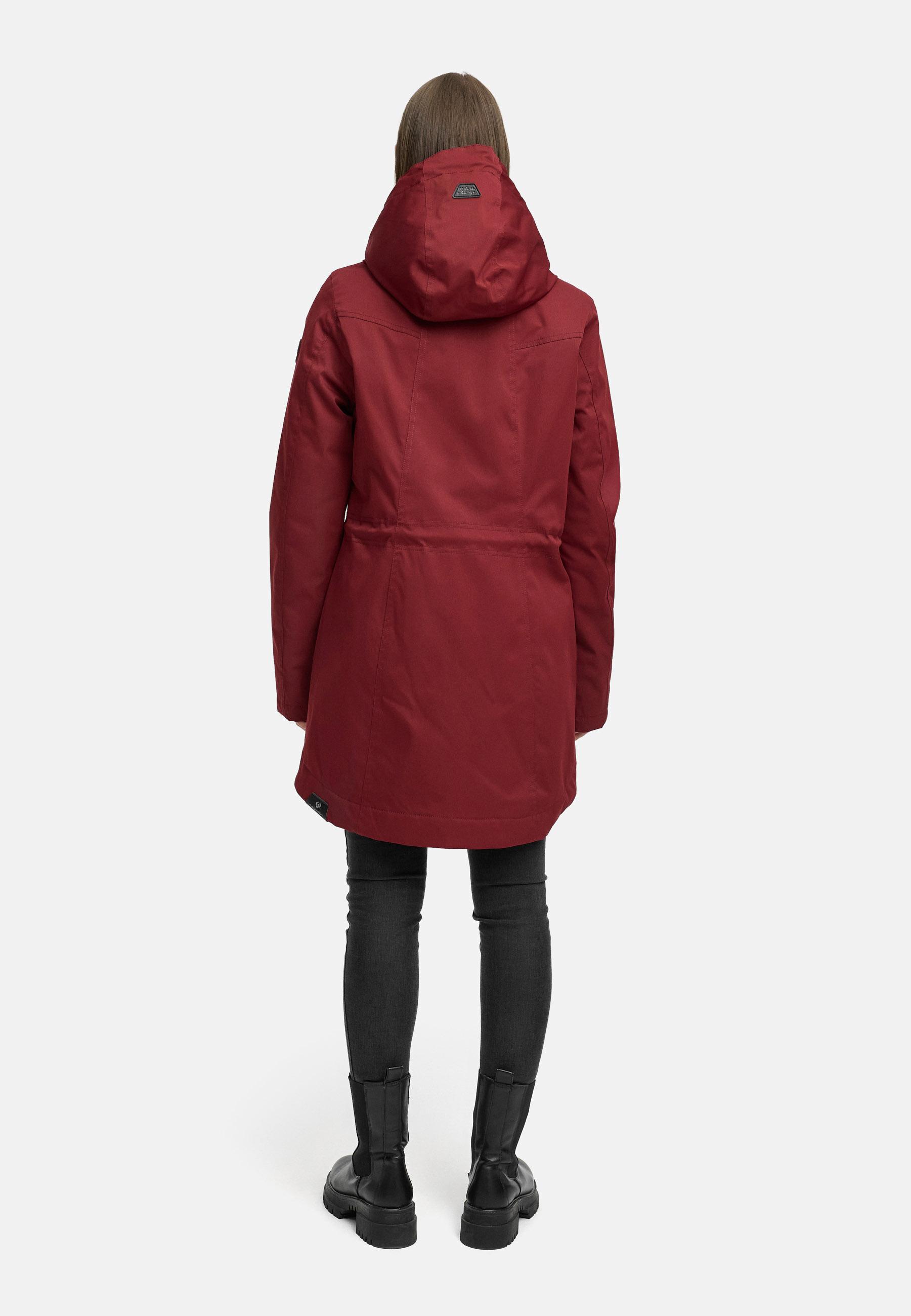 Winterparka mit auffälligen Taillenkordeln "Ellsa YOUMODO" Wine Red