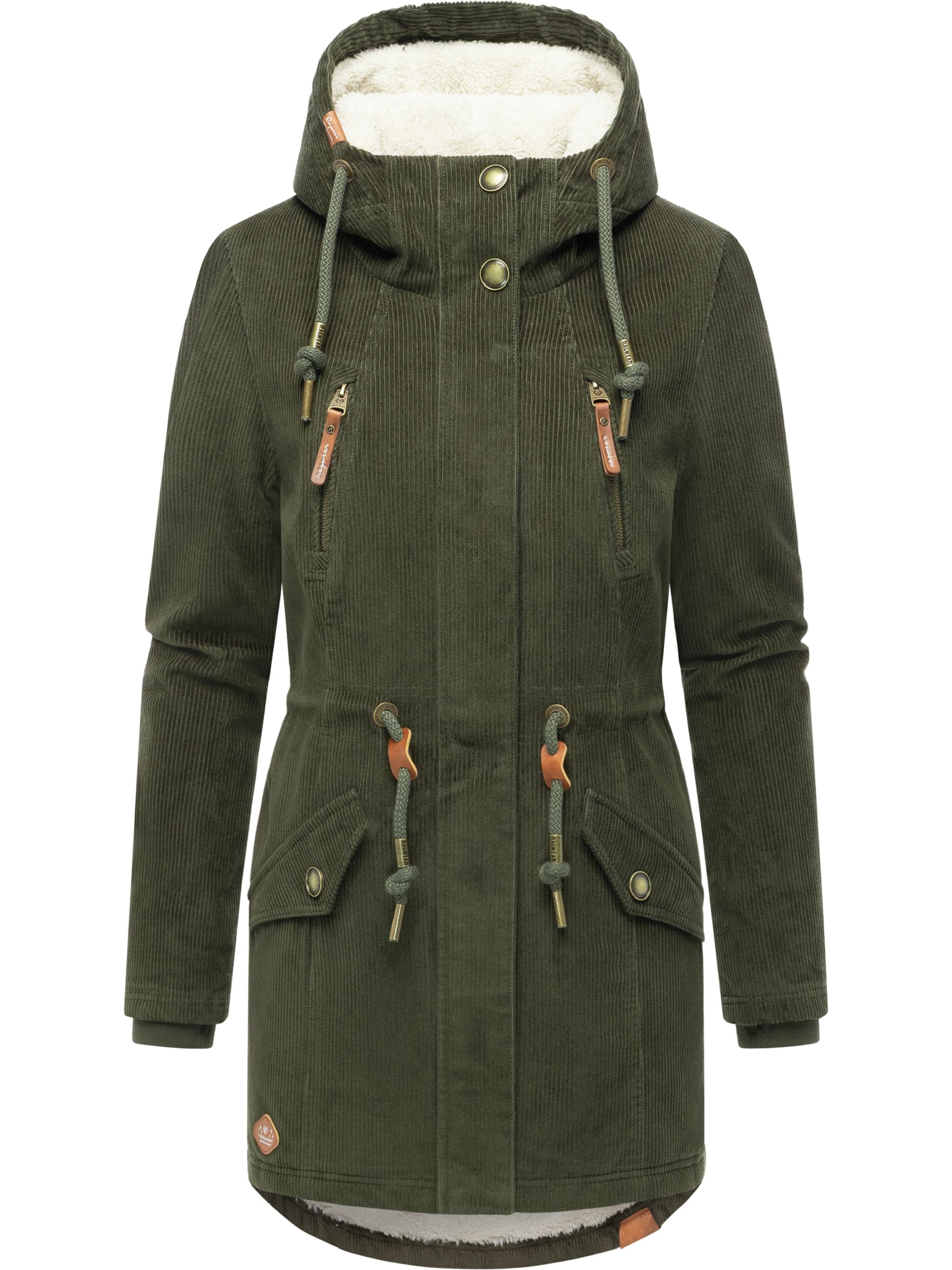 wasserdichter Winterparka aus Cord-Material "Ellsie Cordy YOUMODO" Dark Olive