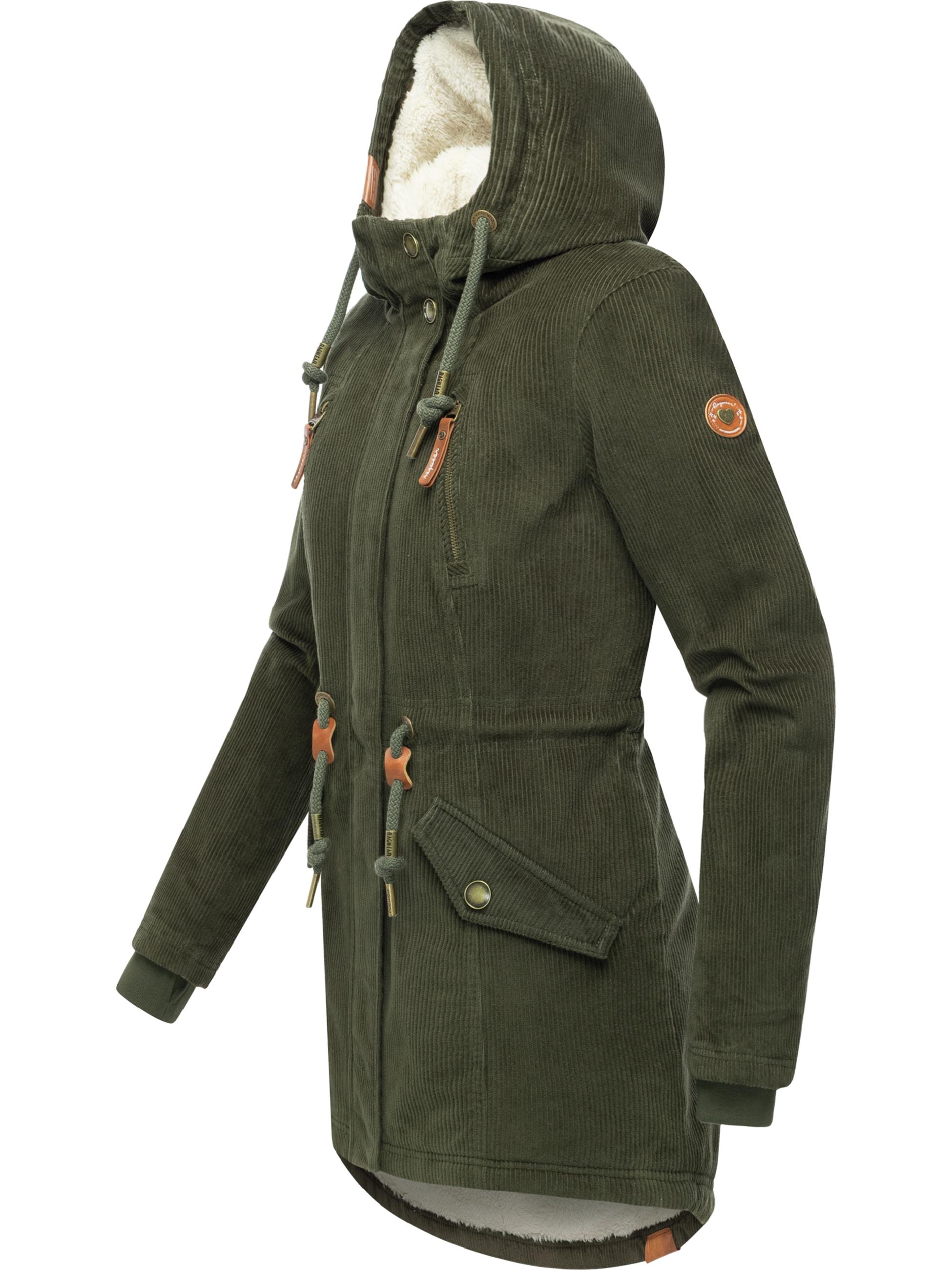 wasserdichter Winterparka aus Cord-Material "Ellsie Cordy YOUMODO" Dark Olive