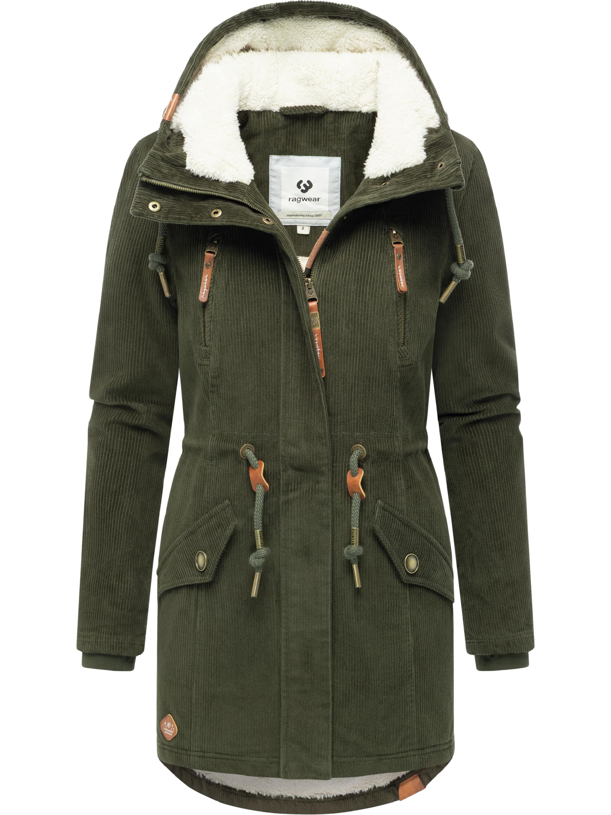 wasserdichter Winterparka aus Cord-Material "Ellsie Cordy YOUMODO" Dark Olive