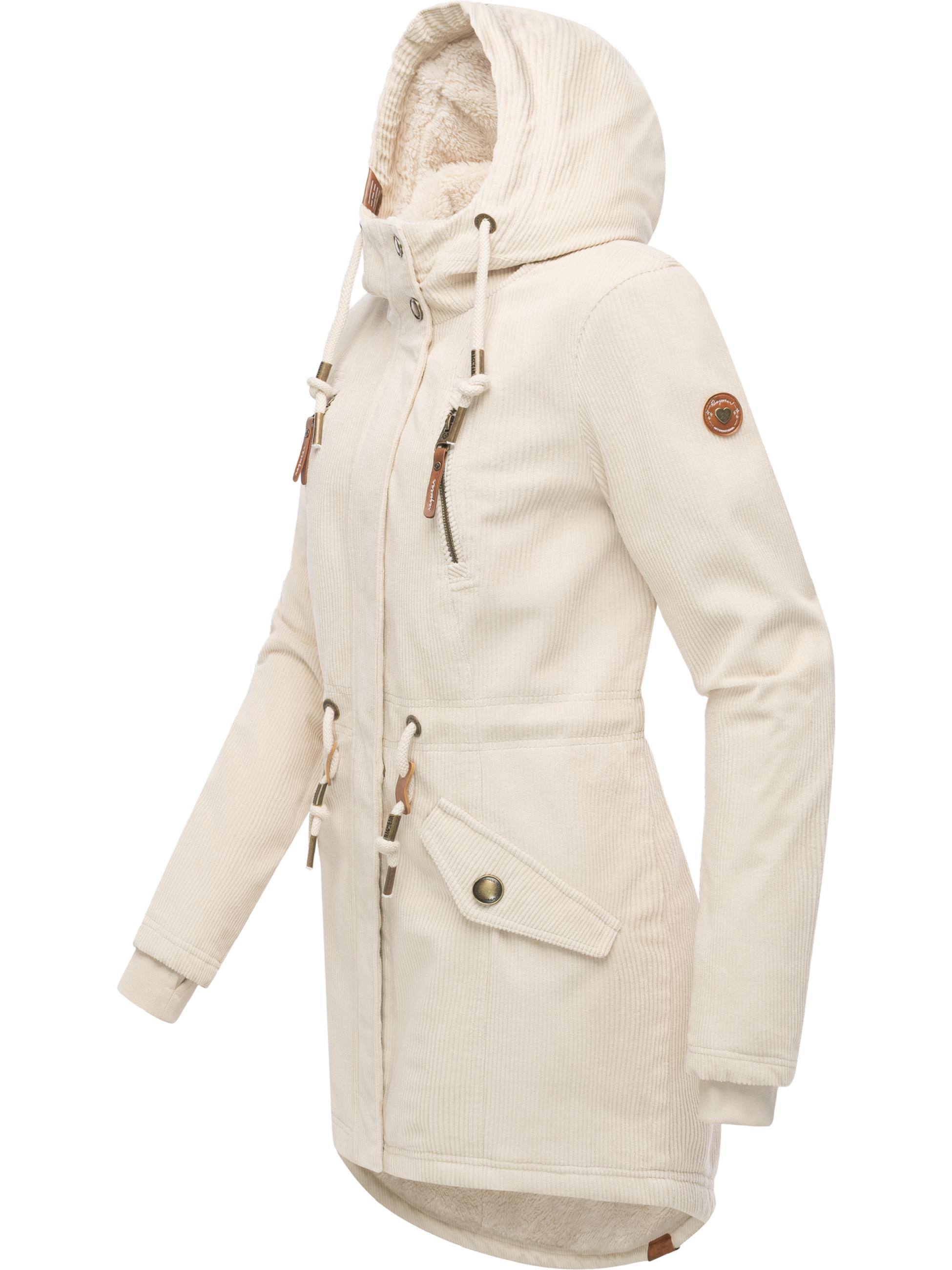 wasserdichter Winterparka aus Cord-Material "Ellsie Cordy YOUMODO" Ecru