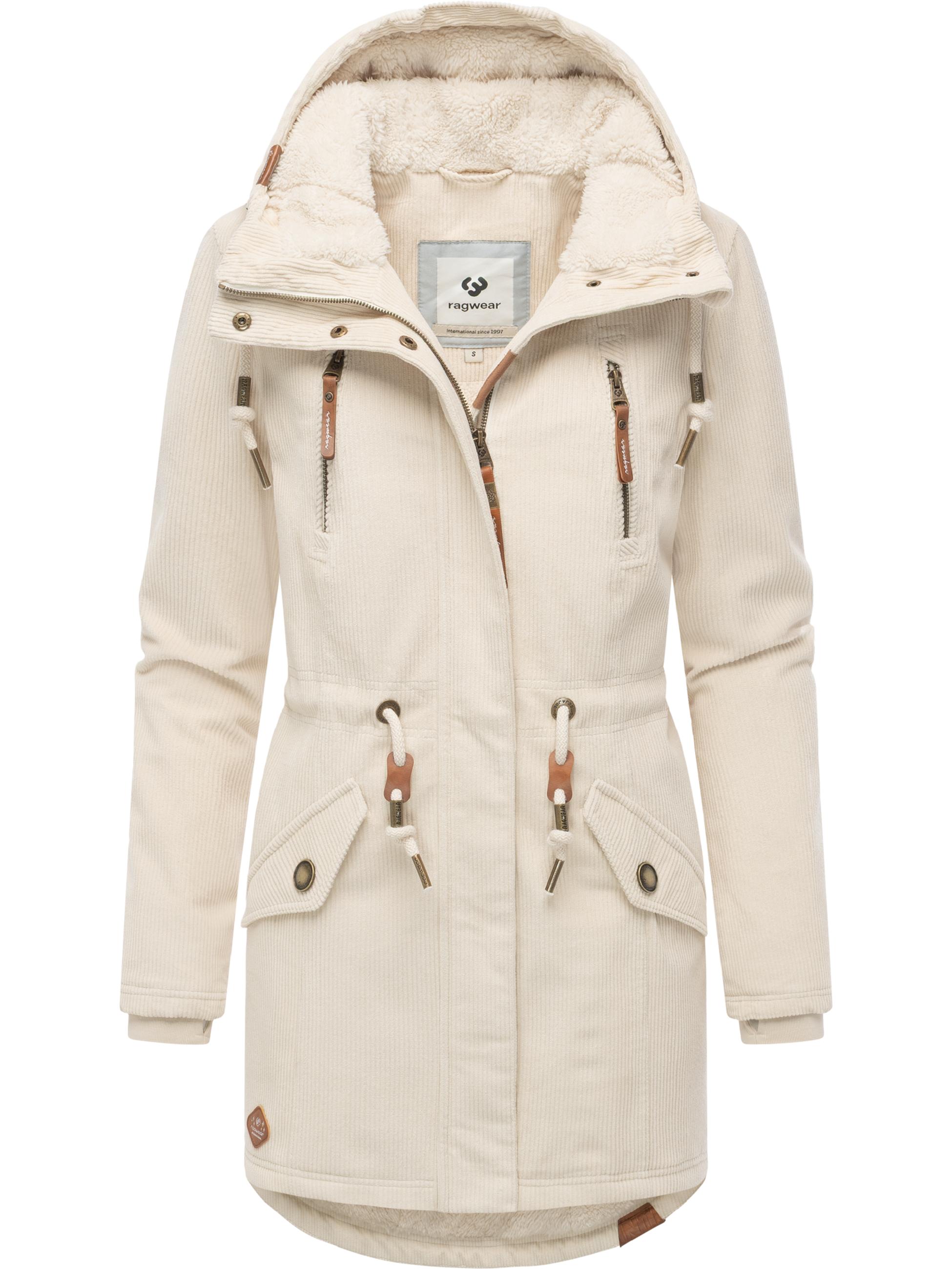 wasserdichter Winterparka aus Cord-Material "Ellsie Cordy YOUMODO" Ecru