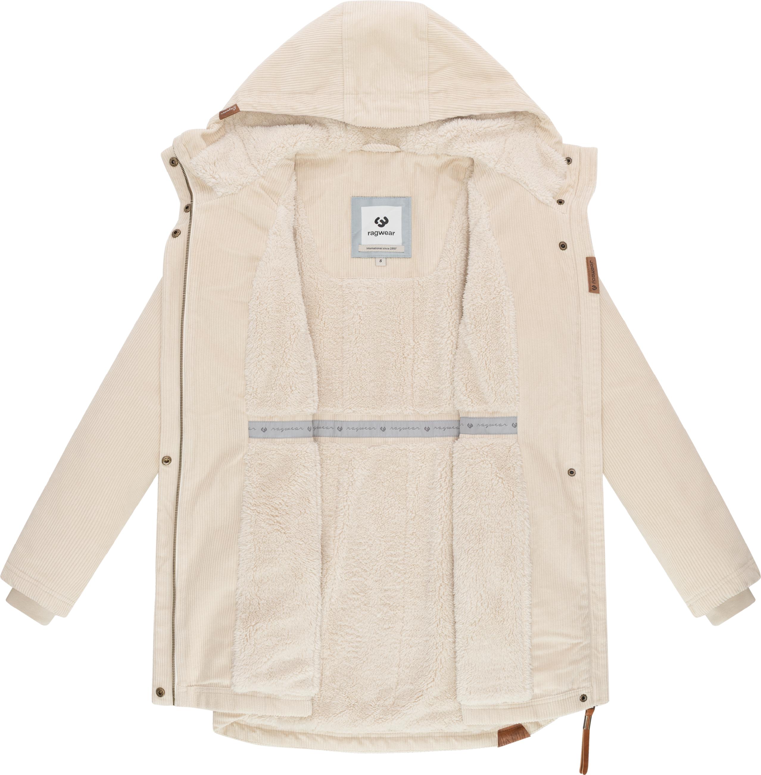 wasserdichter Winterparka aus Cord-Material "Ellsie Cordy YOUMODO" Ecru