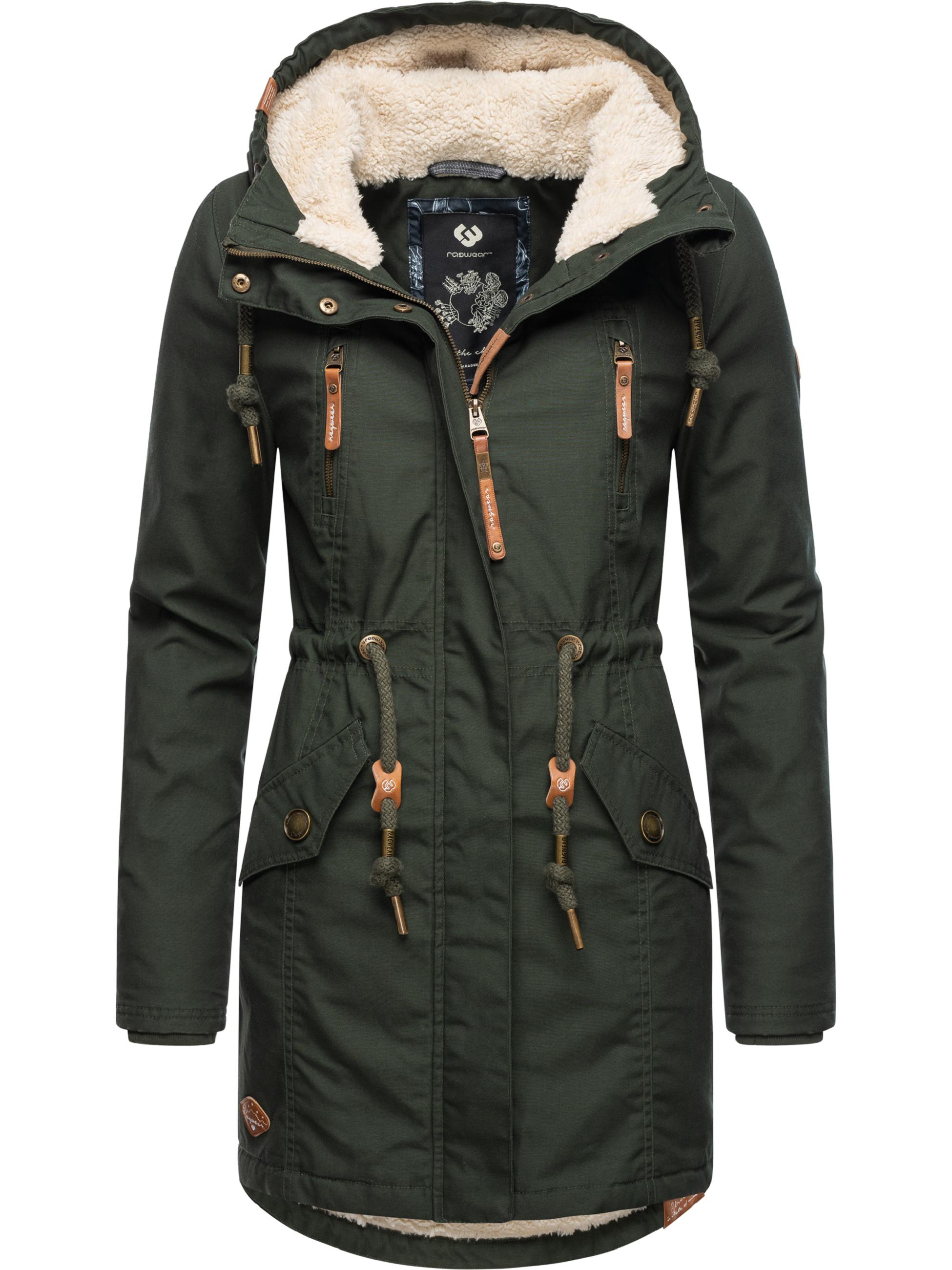 Winterparka mit Teddyfell Kapuze "Elsie" Dark Olive22