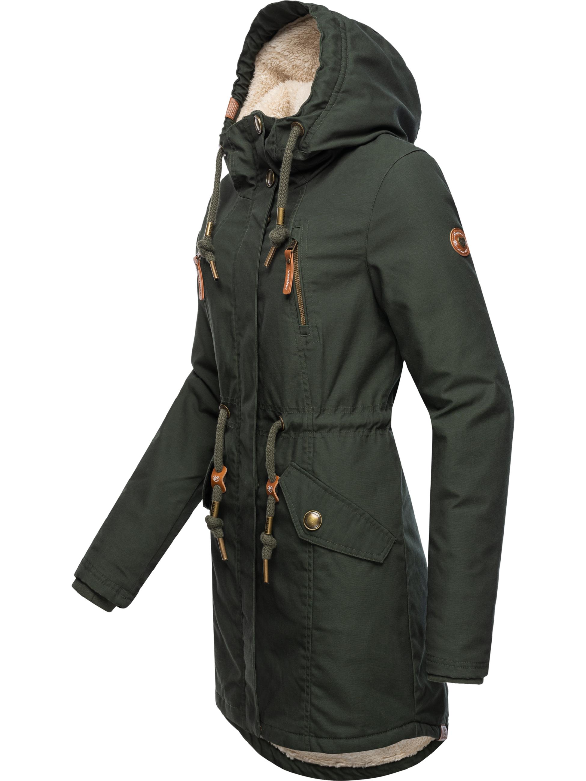 Winterparka mit Teddyfell Kapuze "Elsie" Dark Olive22