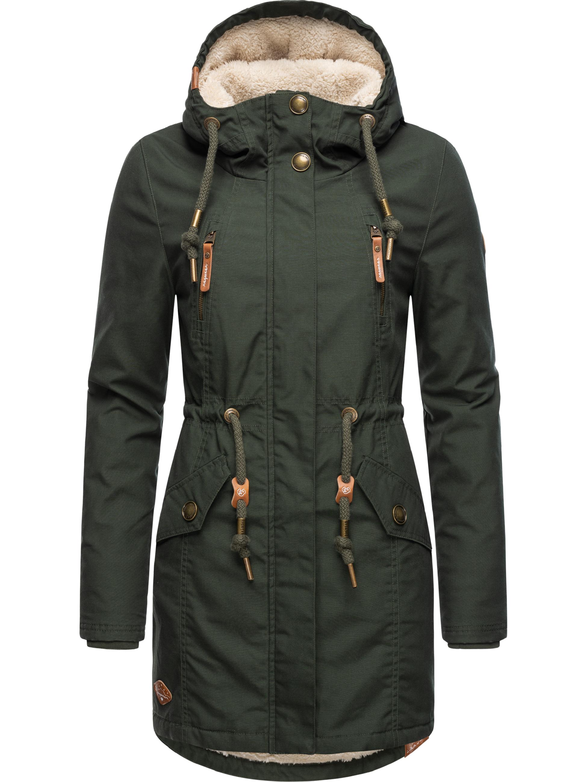 Winterparka mit Teddyfell Kapuze "Elsie" Dark Olive22