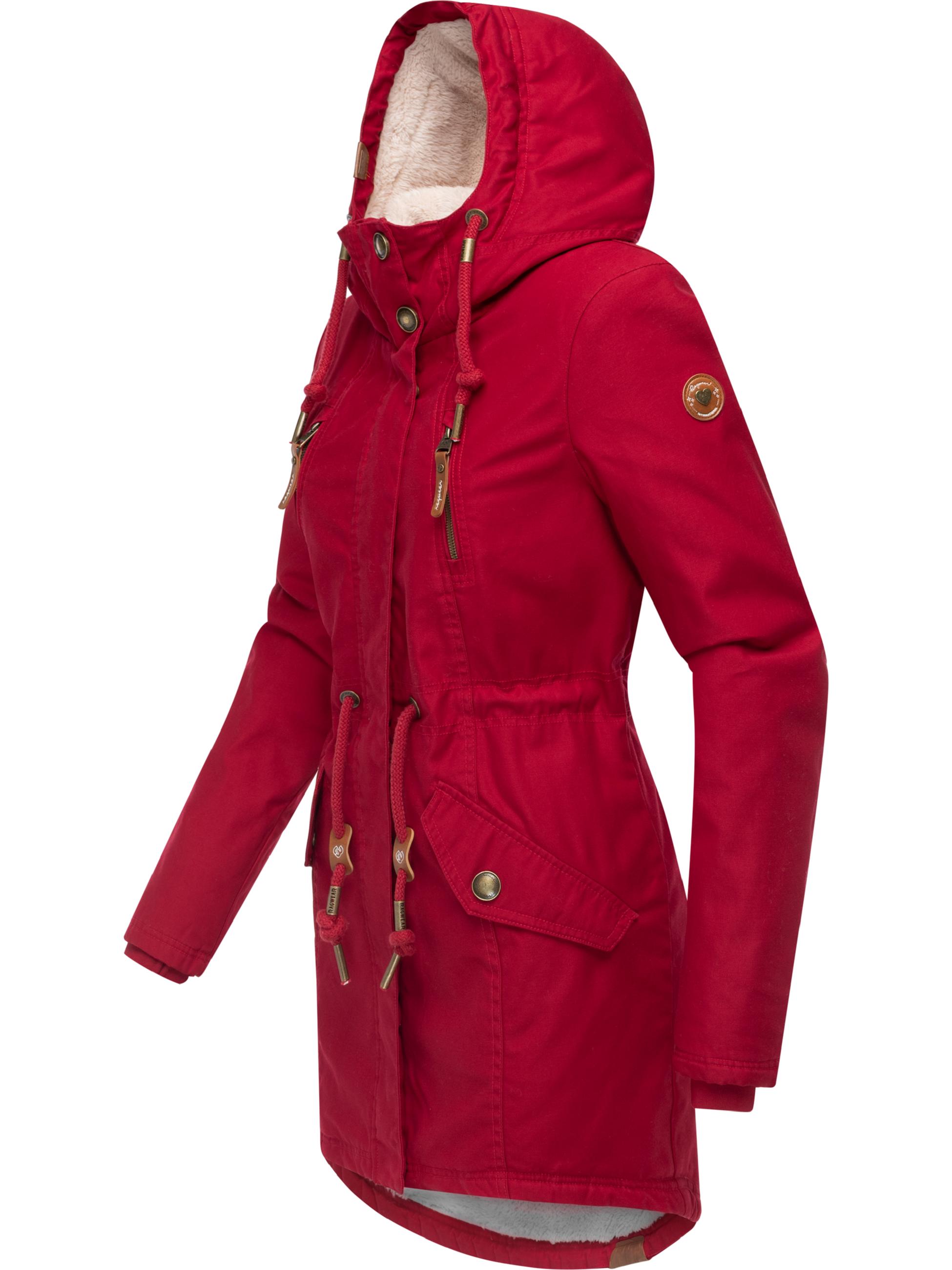 Winterparka mit Teddyfell Kapuze "Elsie" Dark Red25