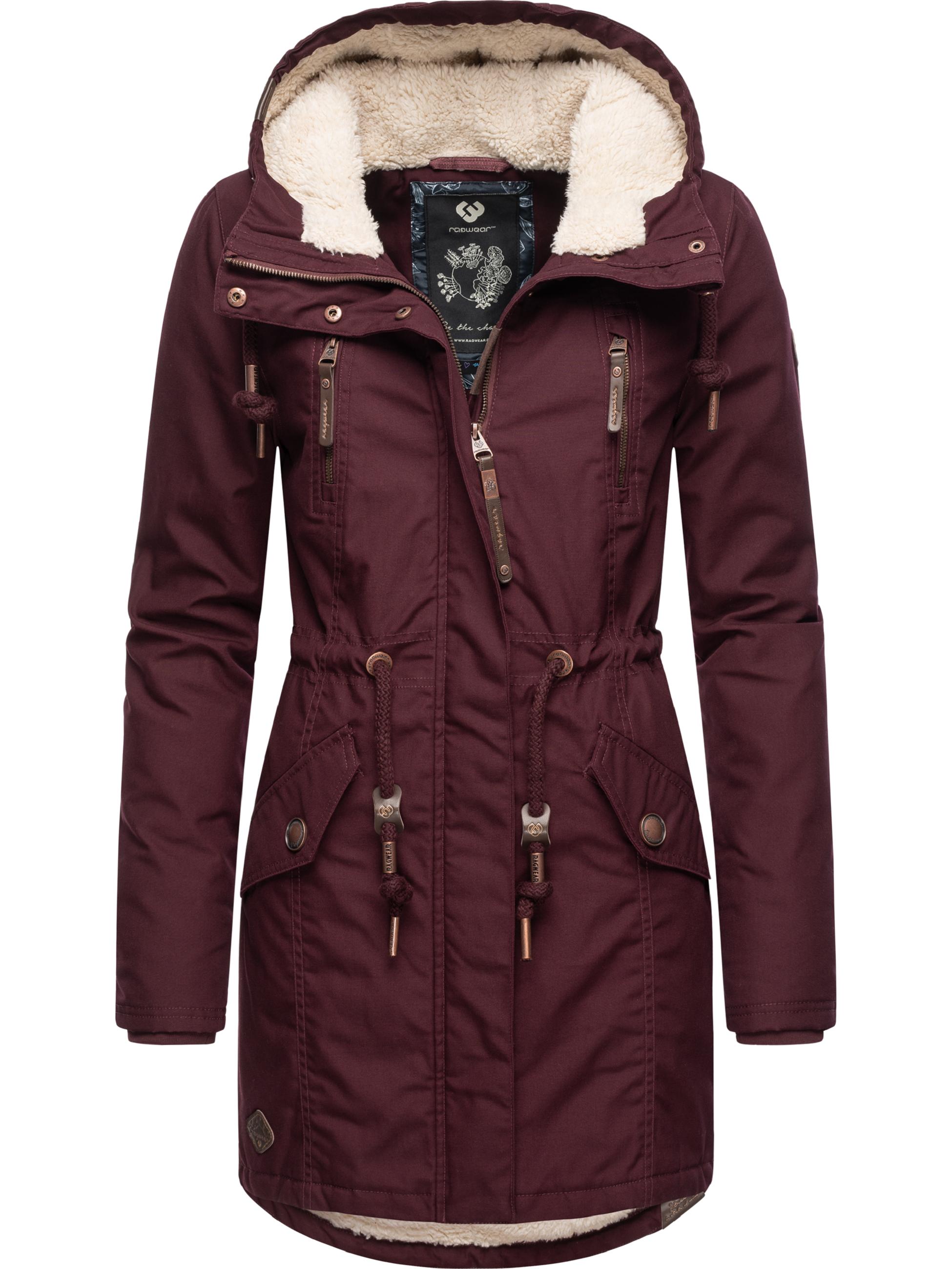 Winterparka mit Teddyfell Kapuze "Elsie" Wine Red22