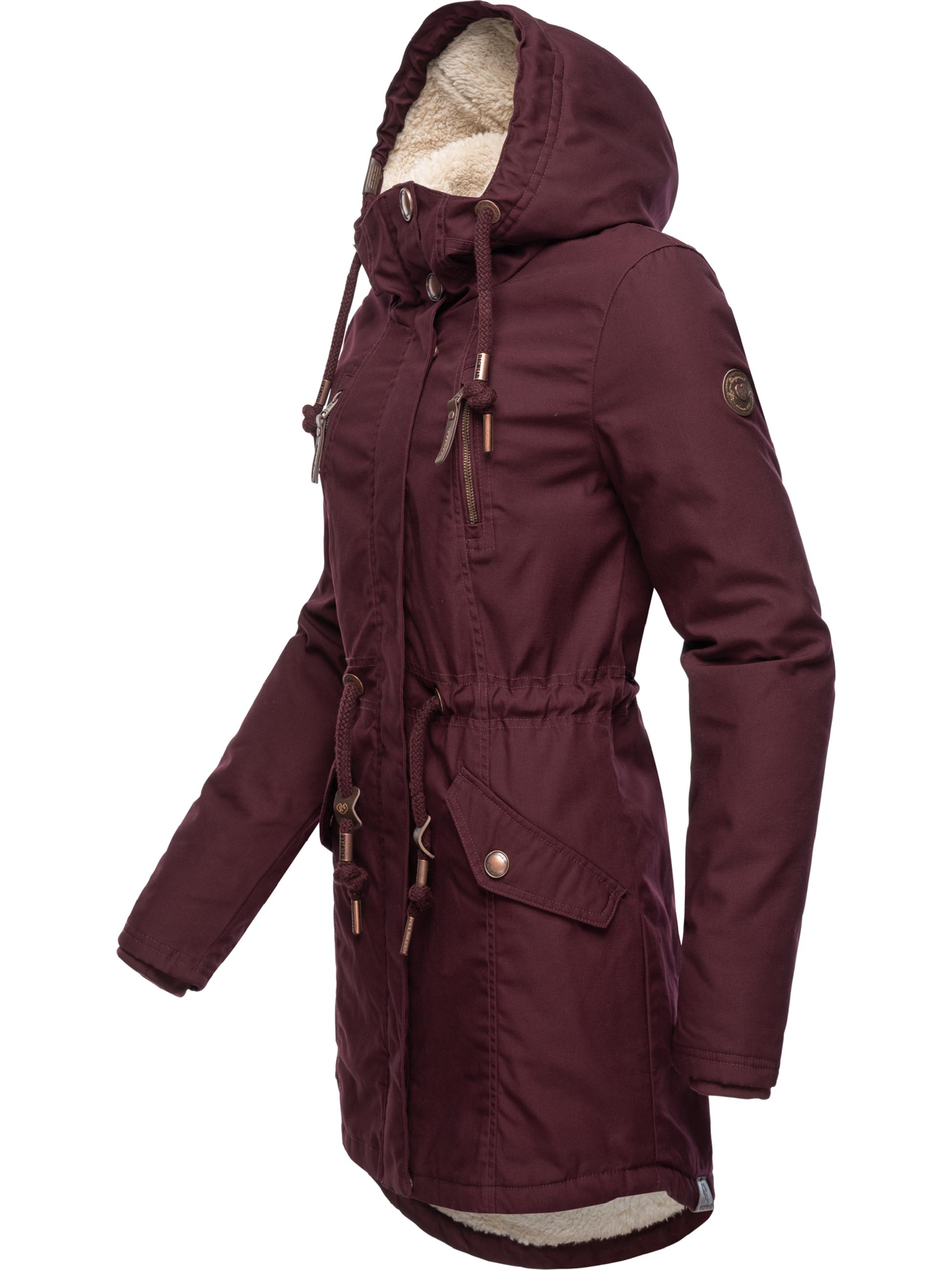 Winterparka mit Teddyfell Kapuze "Elsie" Wine Red22