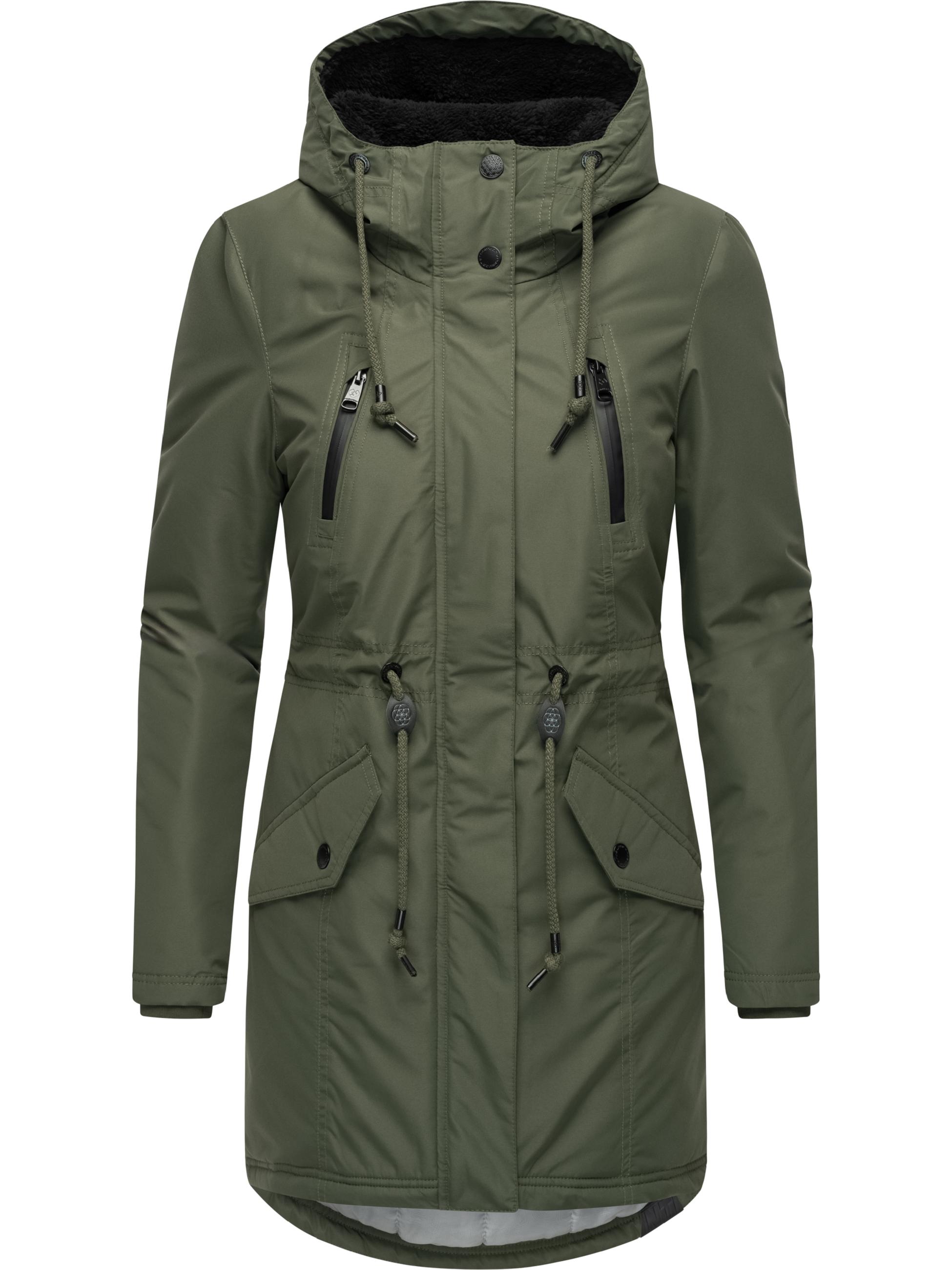 Winterparka mit Teddyfell "Elsien" Dark Olive