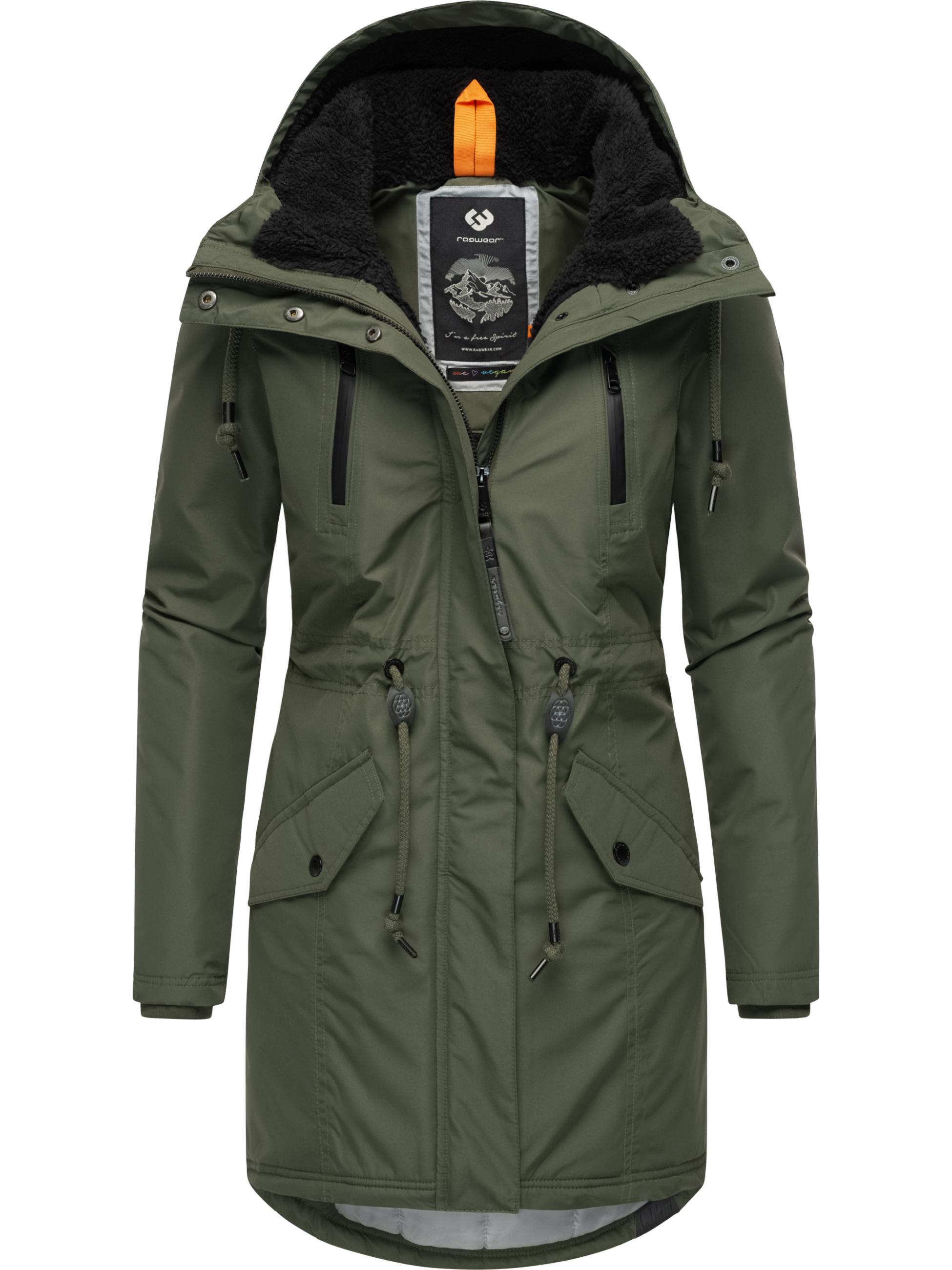 Winterparka mit Teddyfell "Elsien" Dark Olive