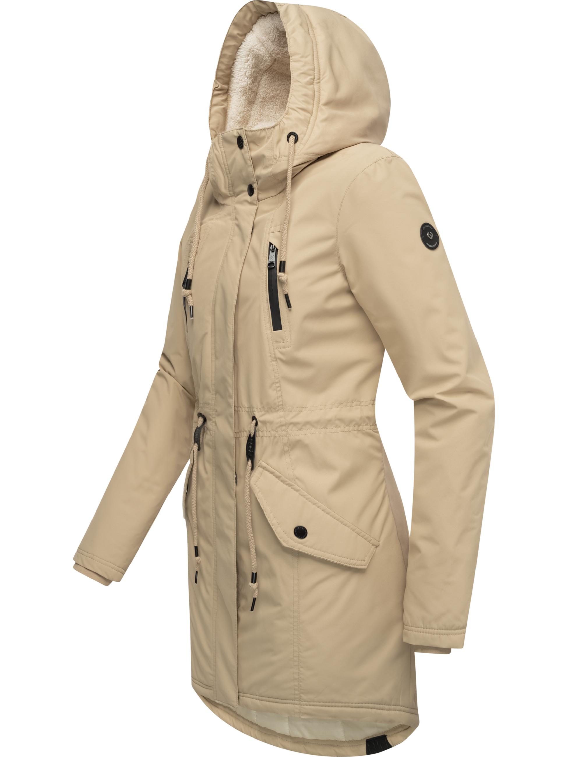 Wasserdichter Winterparka mit Teddyfell "Elsien" Taupe