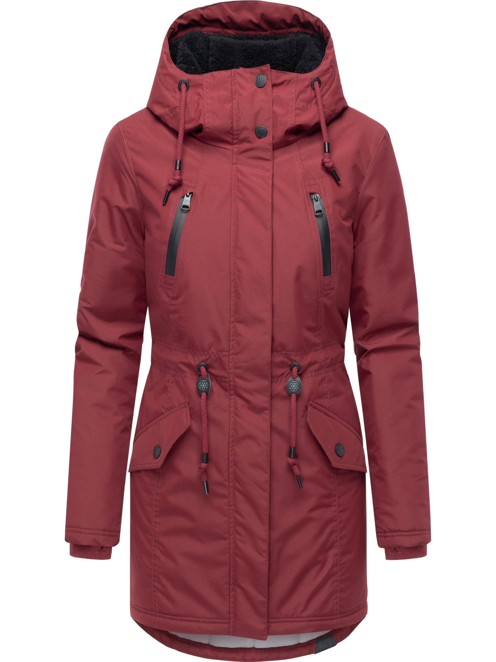 Wasserdichter Winterparka mit Teddyfell "Elsien" Wine Red25