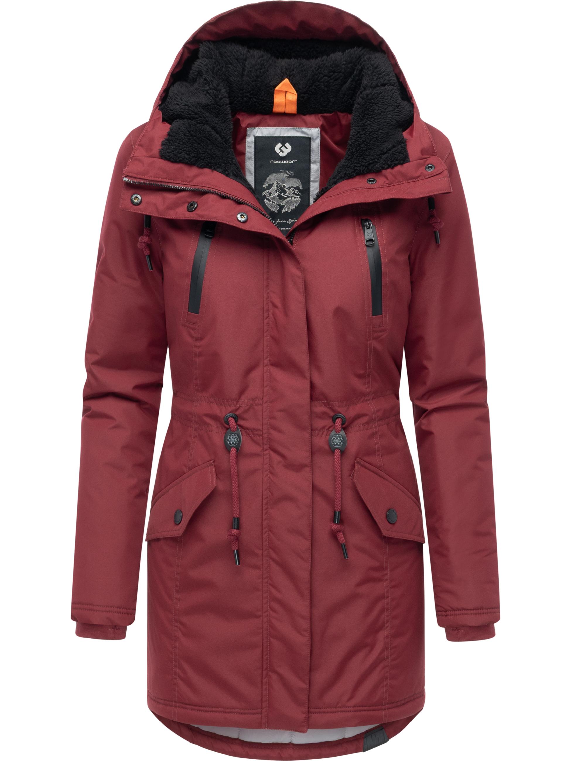 Wasserdichter Winterparka mit Teddyfell "Elsien" Wine Red25