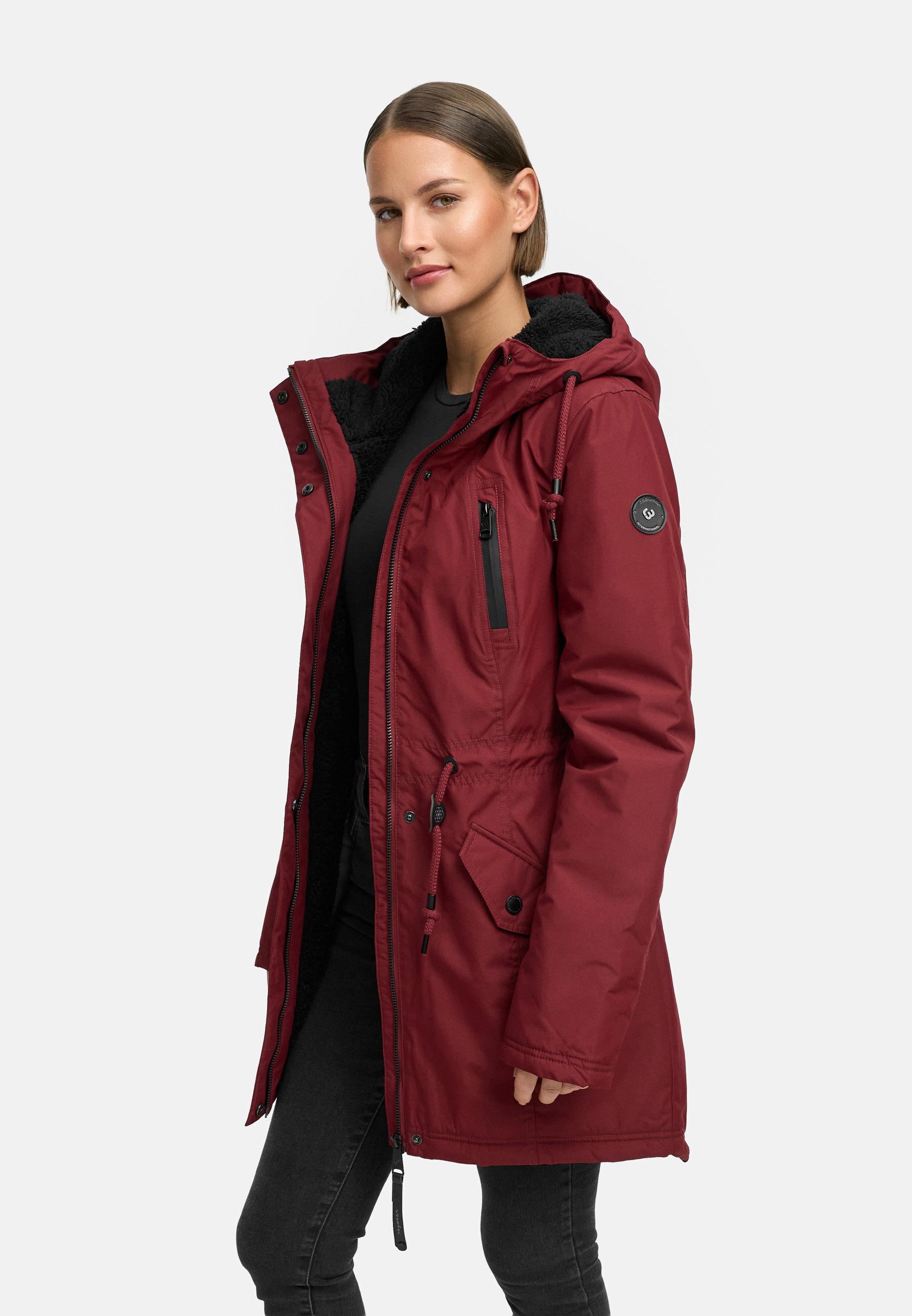 Wasserdichter Winterparka mit Teddyfell "Elsien" Wine Red25