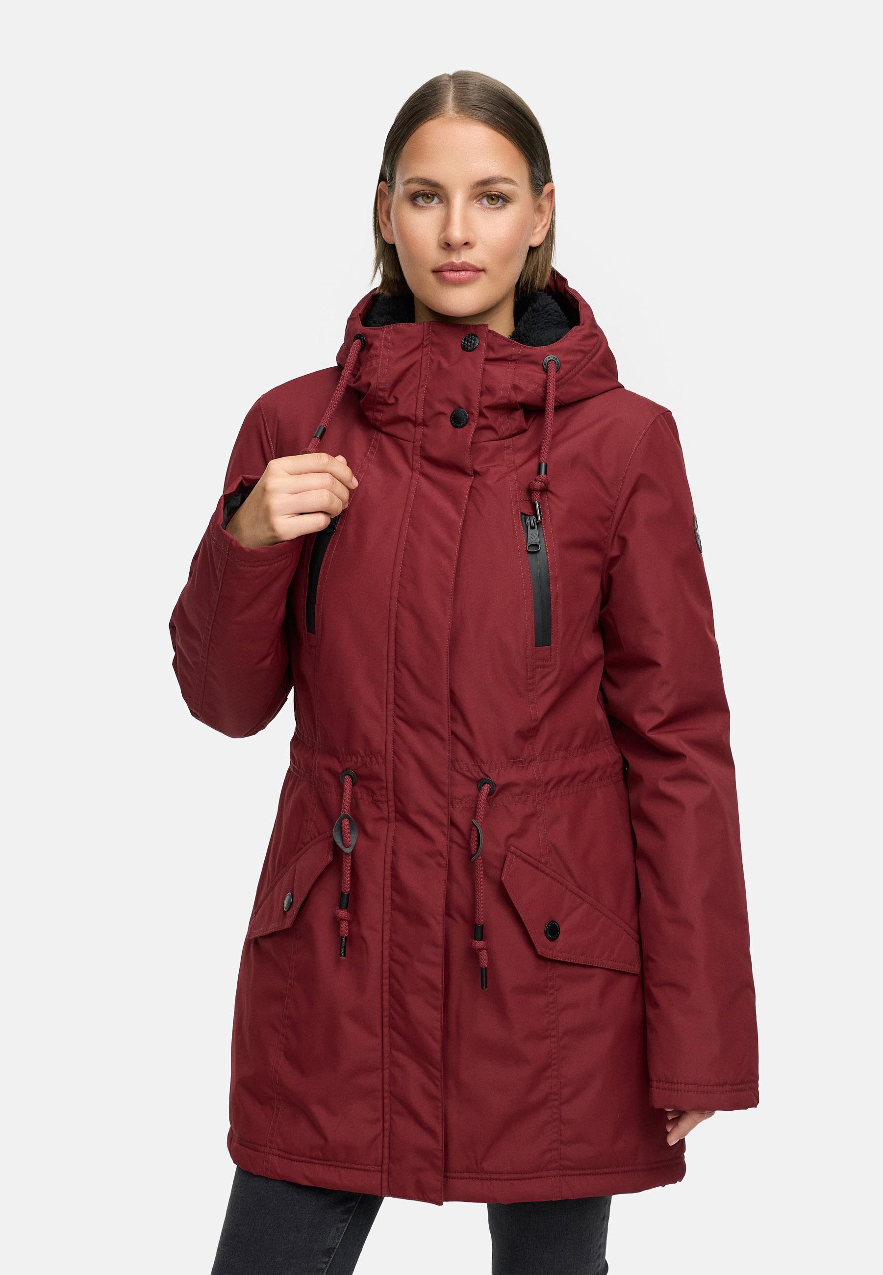 Wasserdichter Winterparka mit Teddyfell "Elsien" Wine Red25