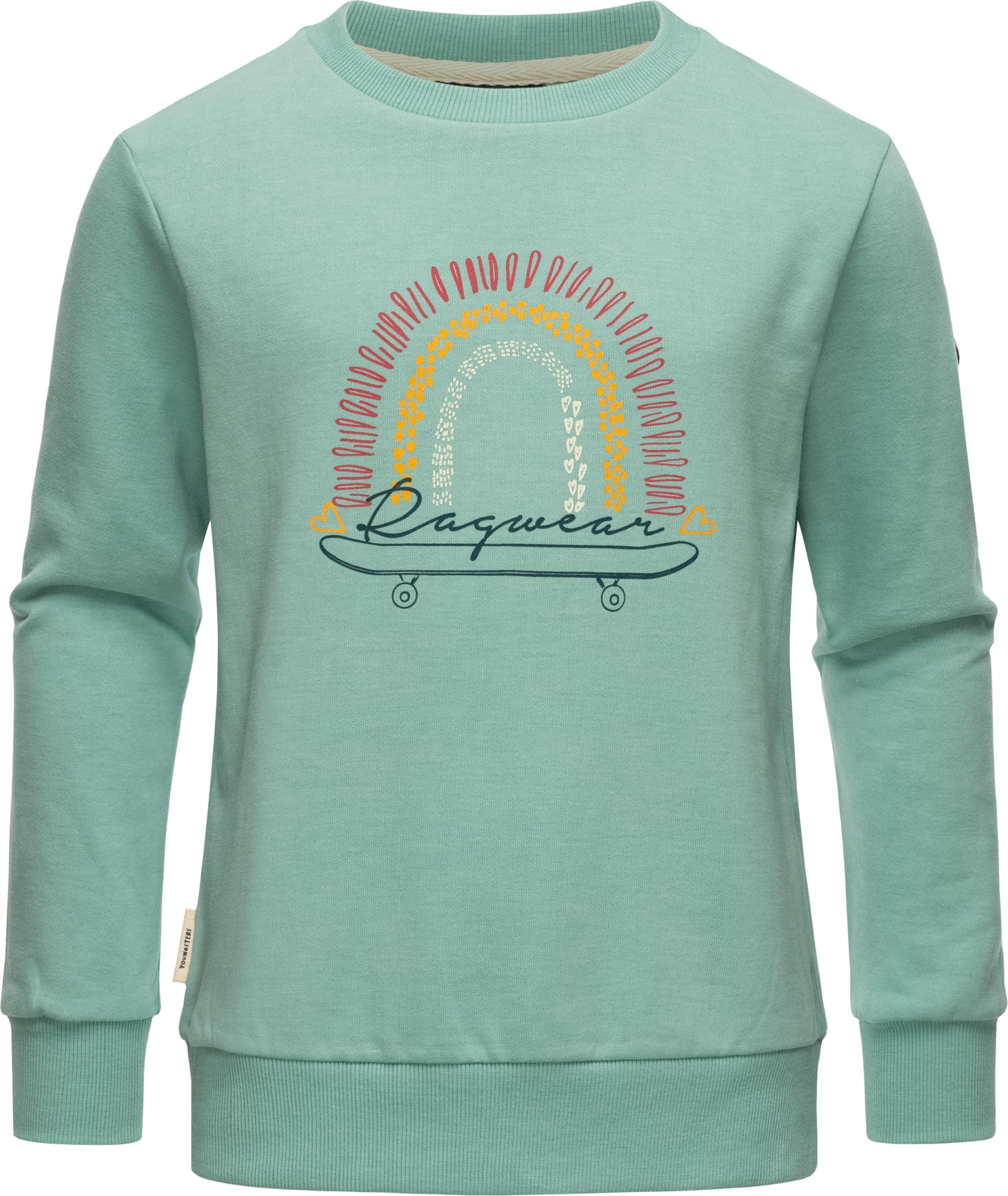 Weiches Longsleeve Sweatshirt "Evka Print Organic" Aqua