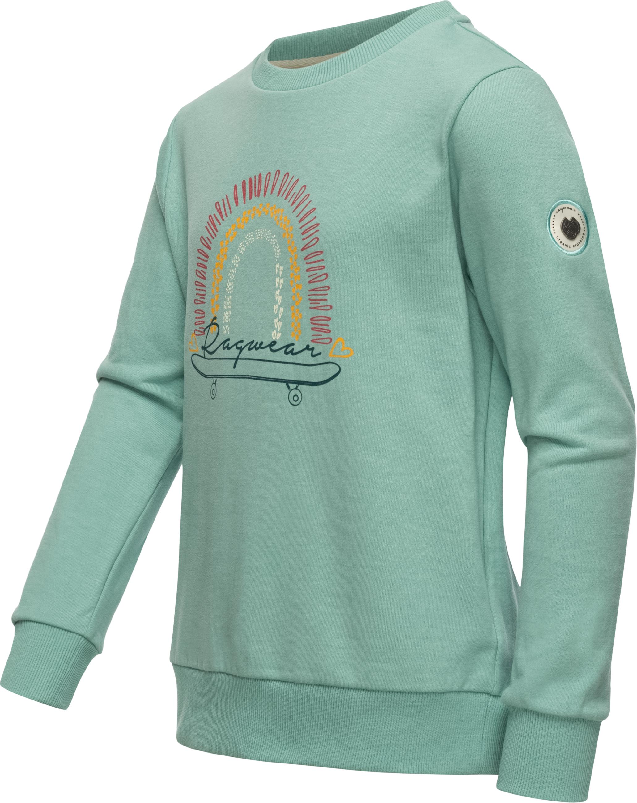 Weiches Longsleeve Sweatshirt "Evka Print Organic" Aqua