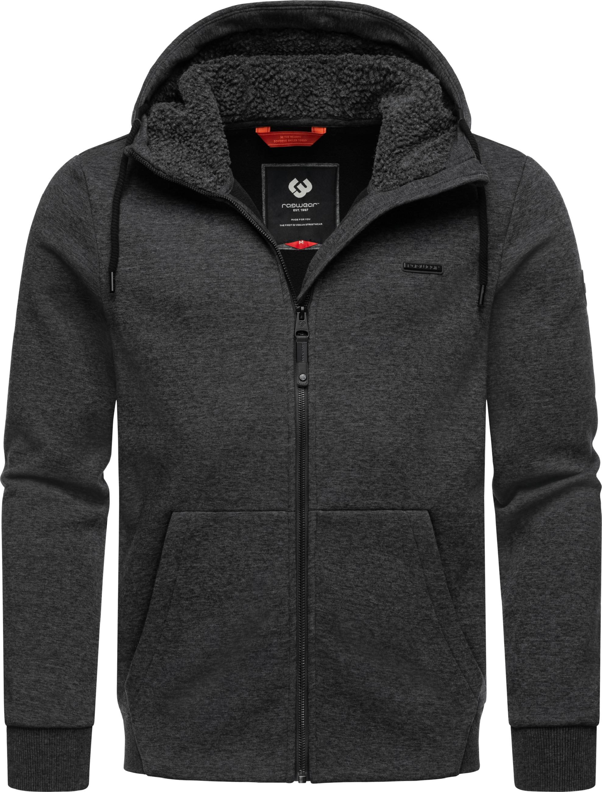 Sweatjacke mit Teddyfell "Fabbian" Dark Grey