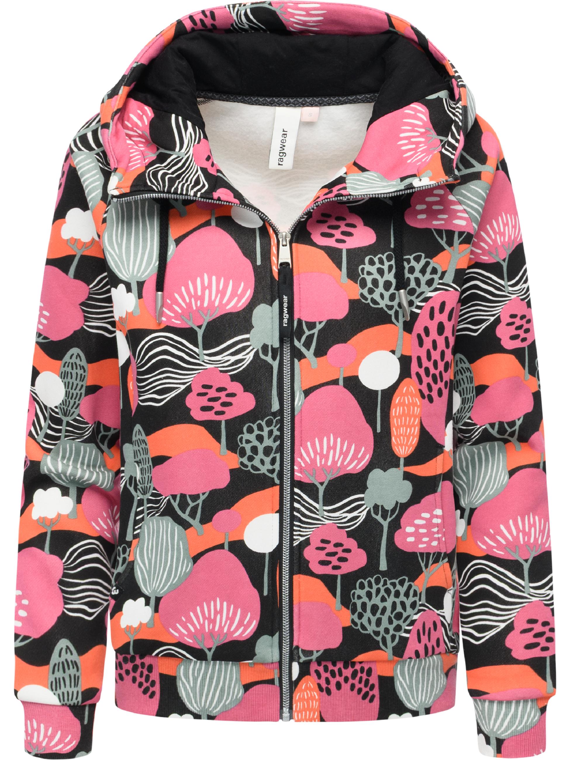 gemusterte Sweatjacke "Fllawia Print" Black