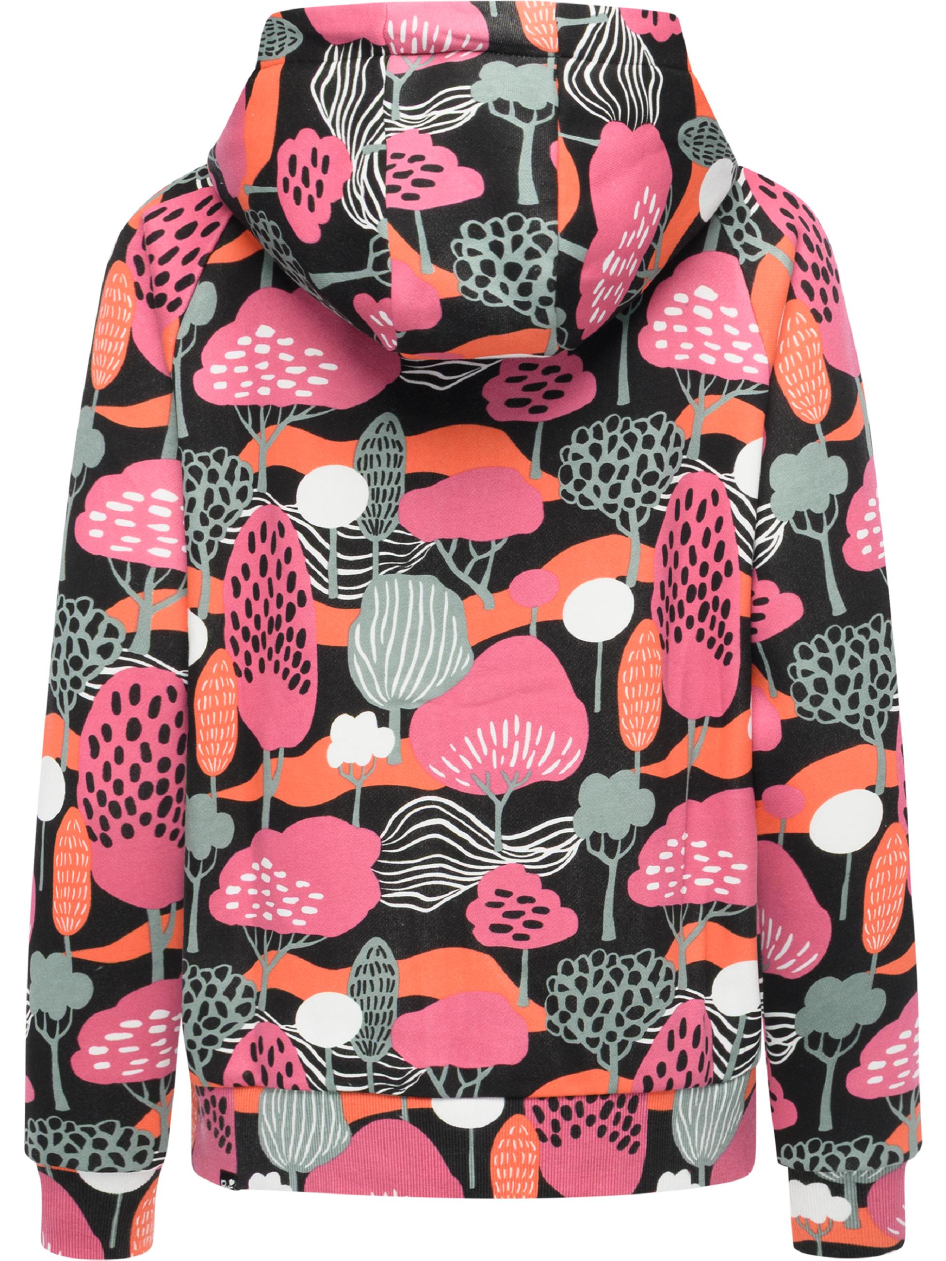gemusterte Sweatjacke "Fllawia Print" Black