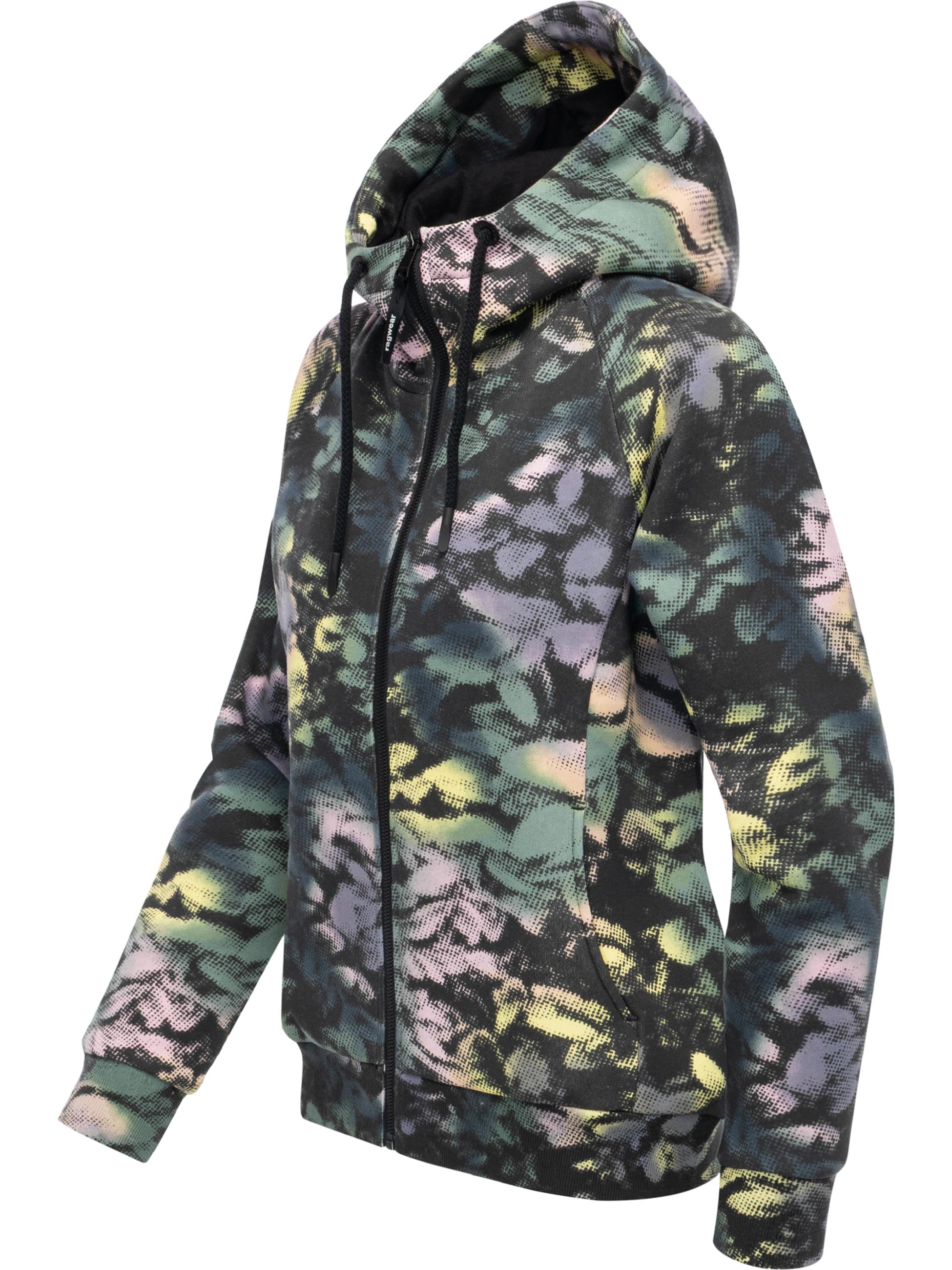 gemusterte Sweatjacke "Fllawia Print" Dark Combo