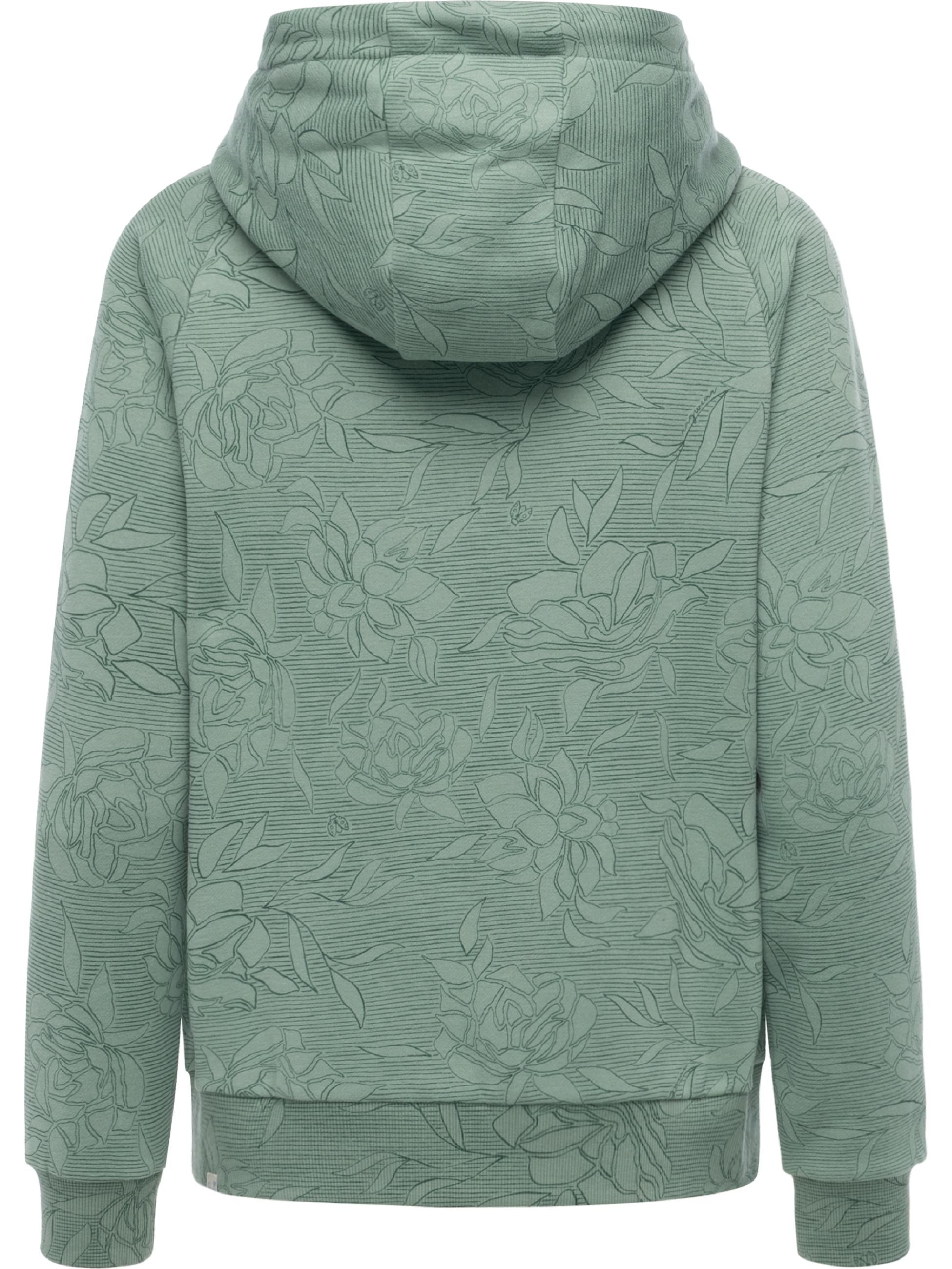 gemusterte Sweatjacke "Fllawia Print" Dusty Green