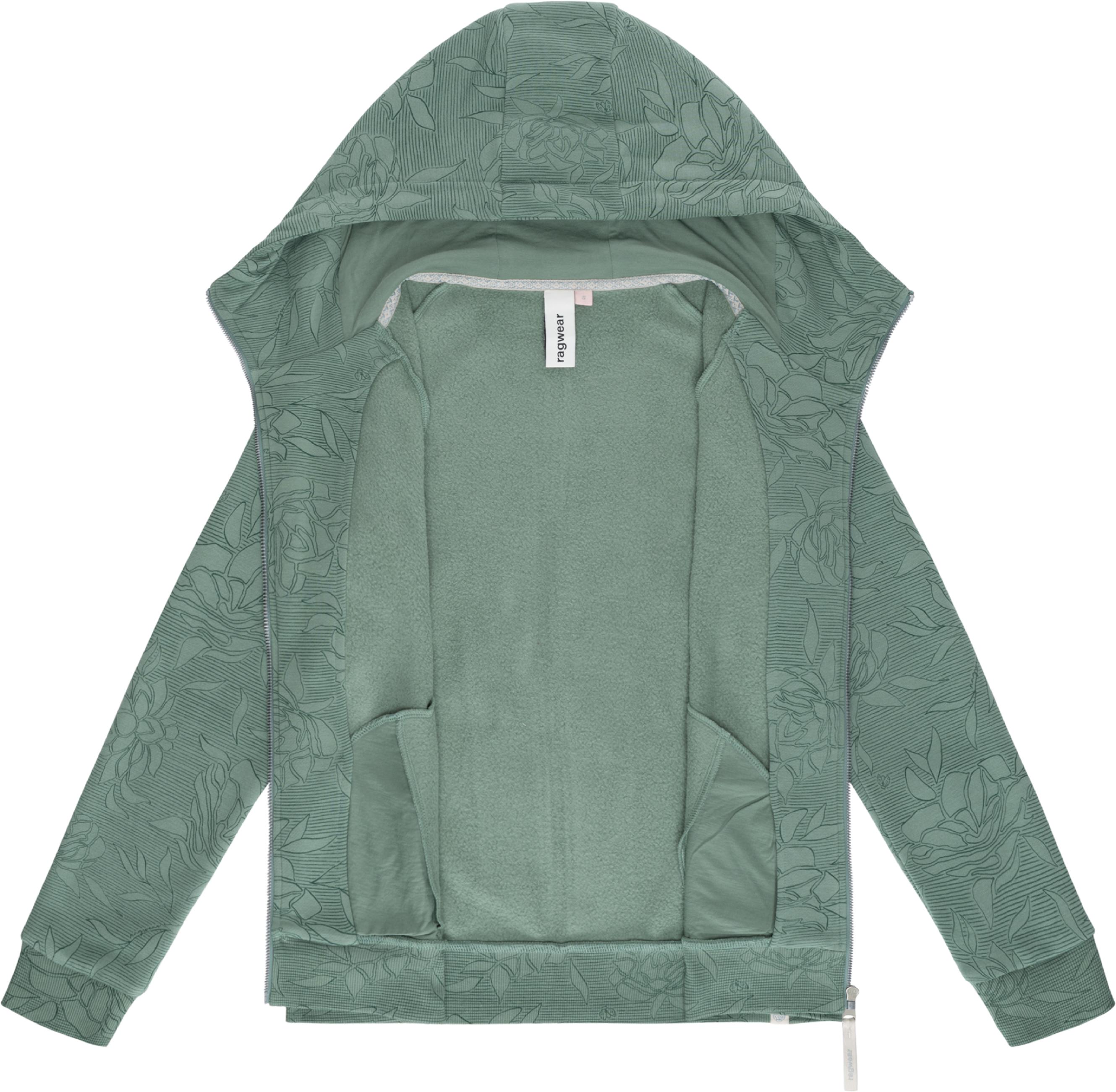 gemusterte Sweatjacke "Fllawia Print" Dusty Green