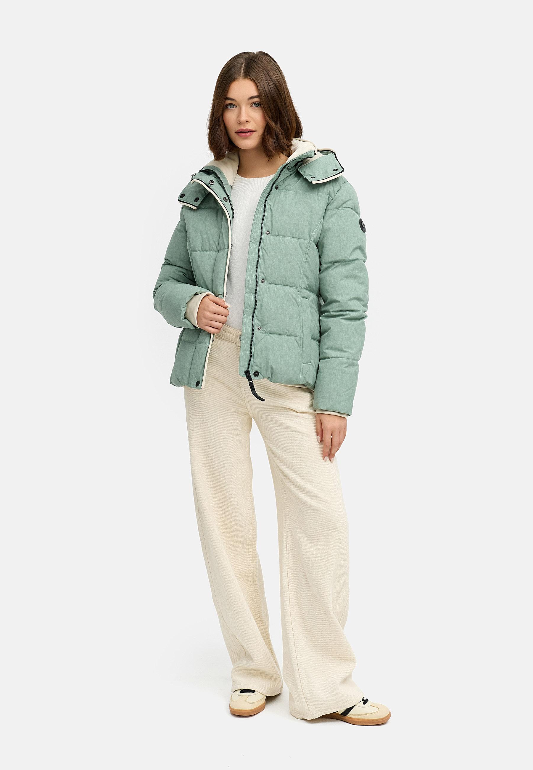 Wasserdichte Winterjacke mit (abnehmbarer) Kapuze "Gleama Melange YOUMODO" Dusty Green