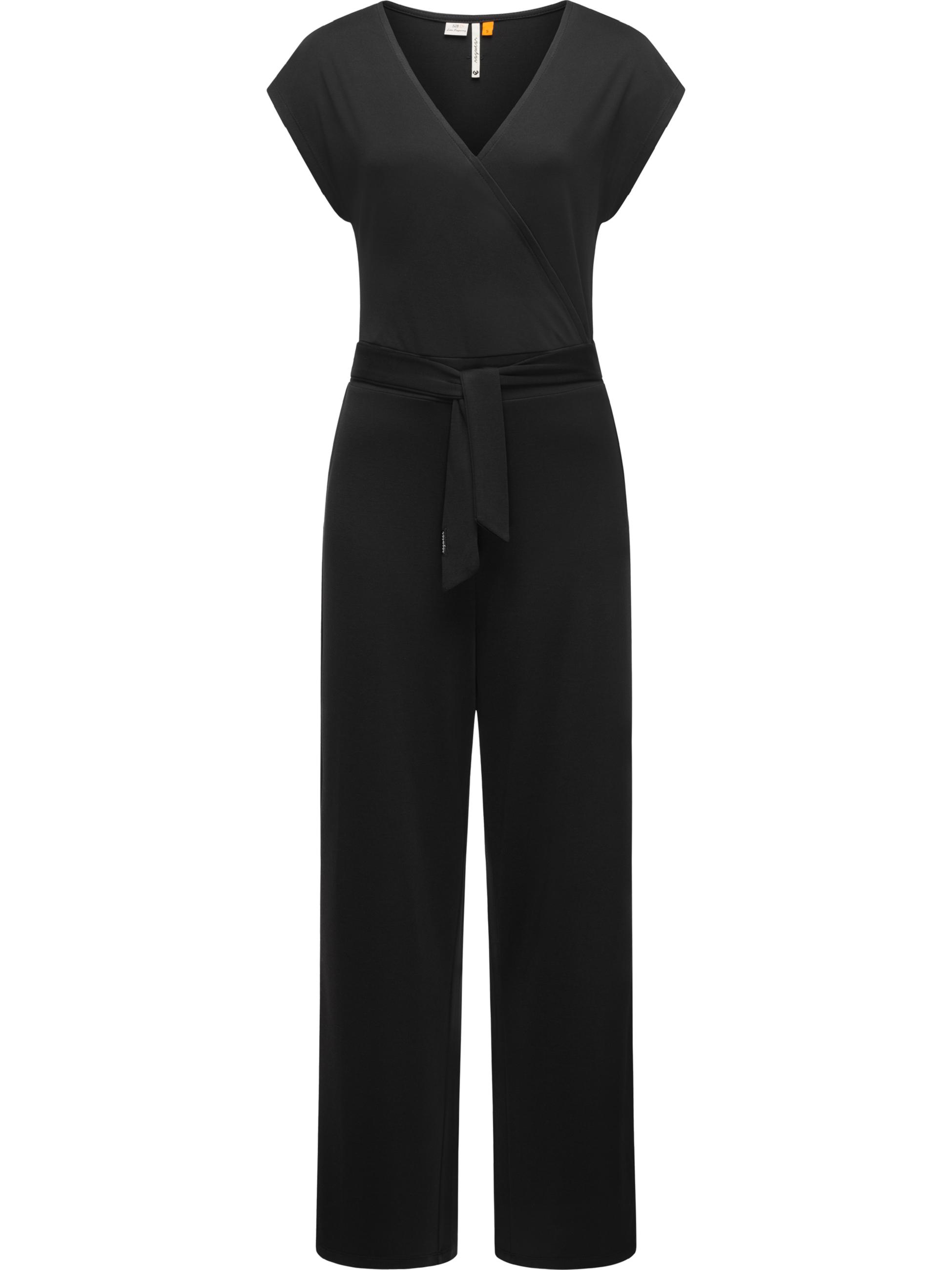 Langer Jumpsuit in Wickeloptik "Goldea" Black