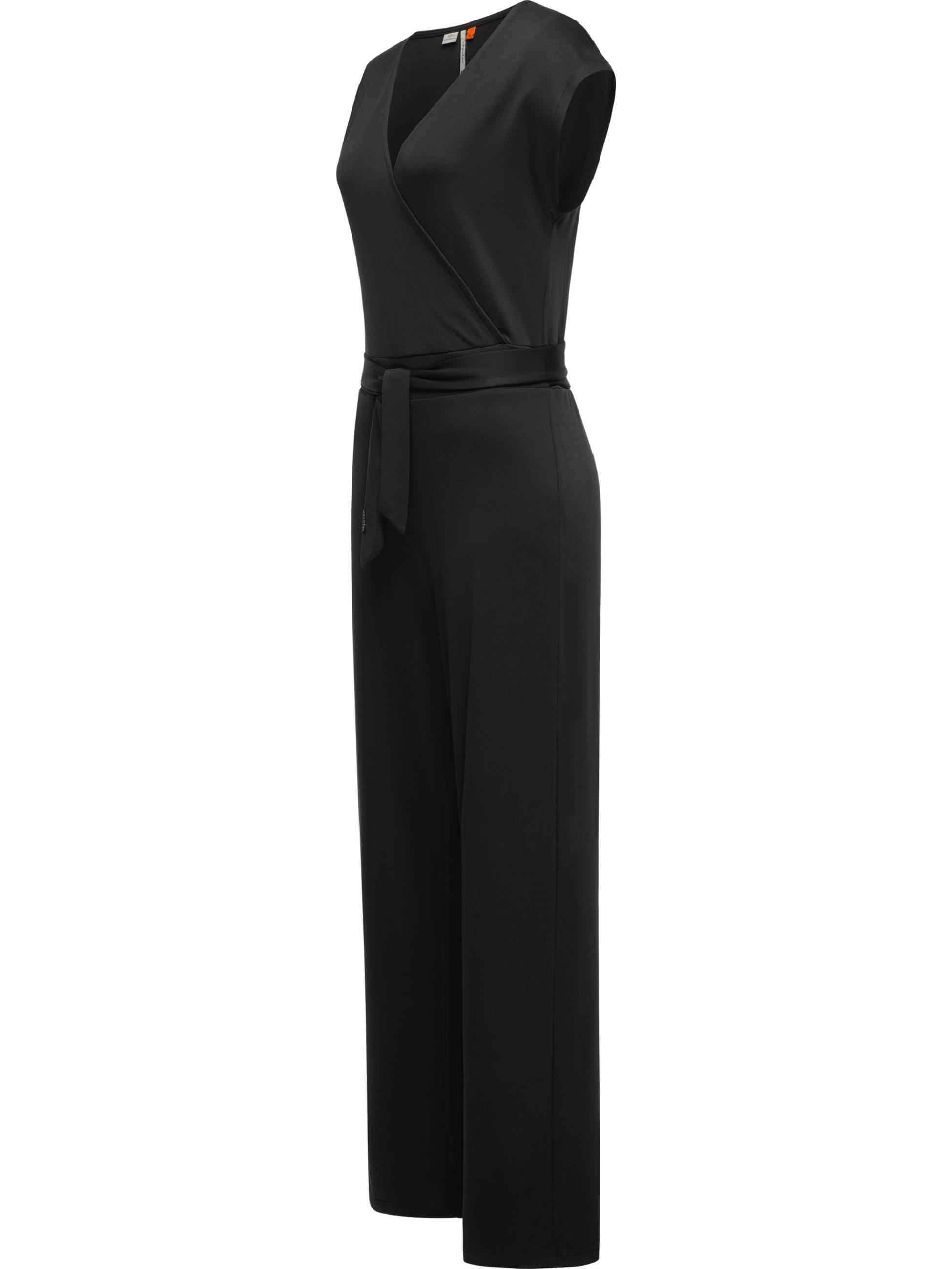 Langer Jumpsuit in Wickeloptik "Goldea" Black