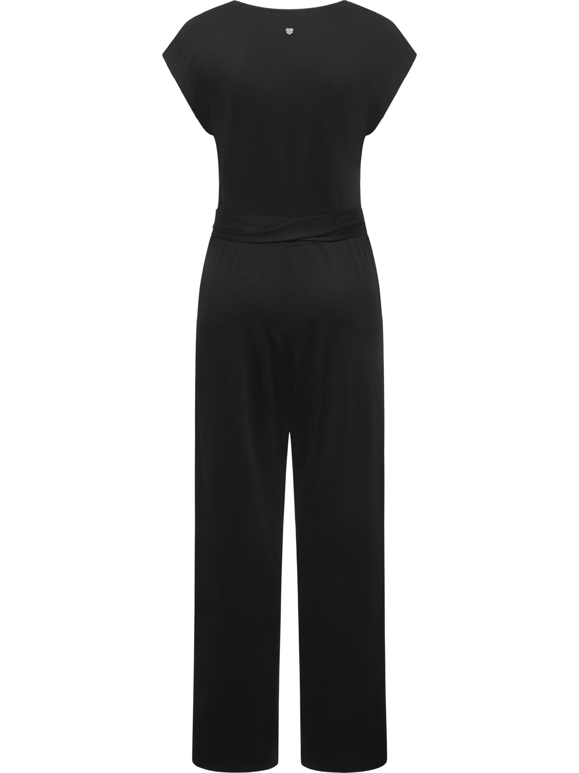 Langer Jumpsuit in Wickeloptik "Goldea" Black