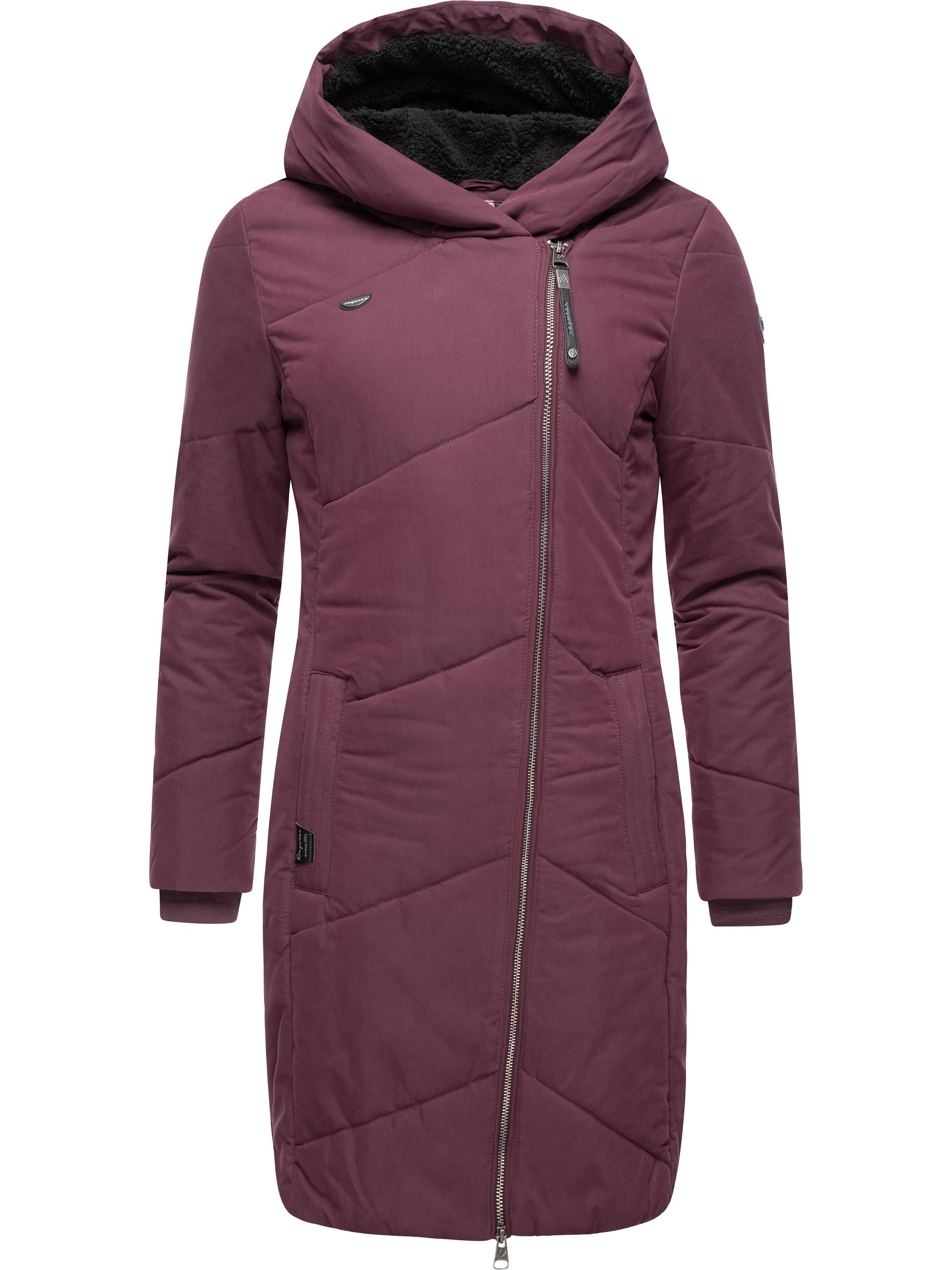 Langer Steppmantel mit Kapuze "Gordon Long" Wine Red22