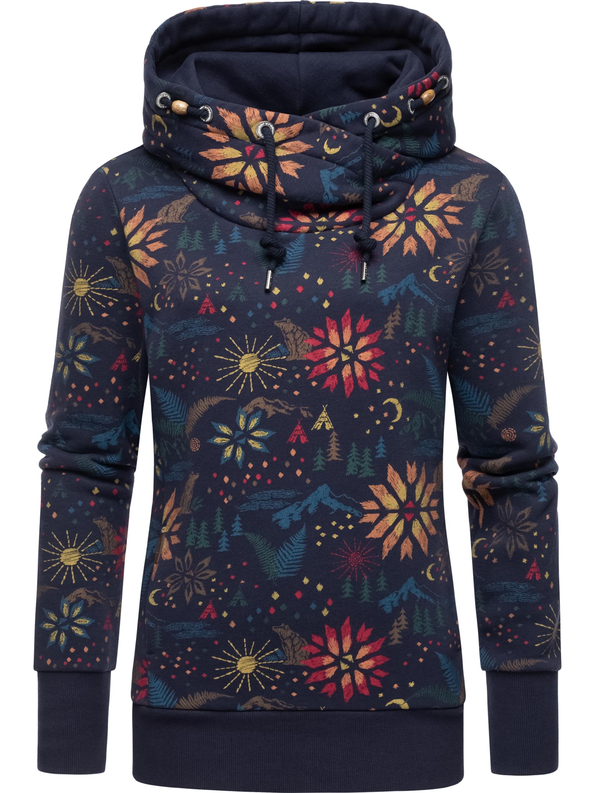 Gemusterter Kapuzenpullover "Gripy B Print" Navy