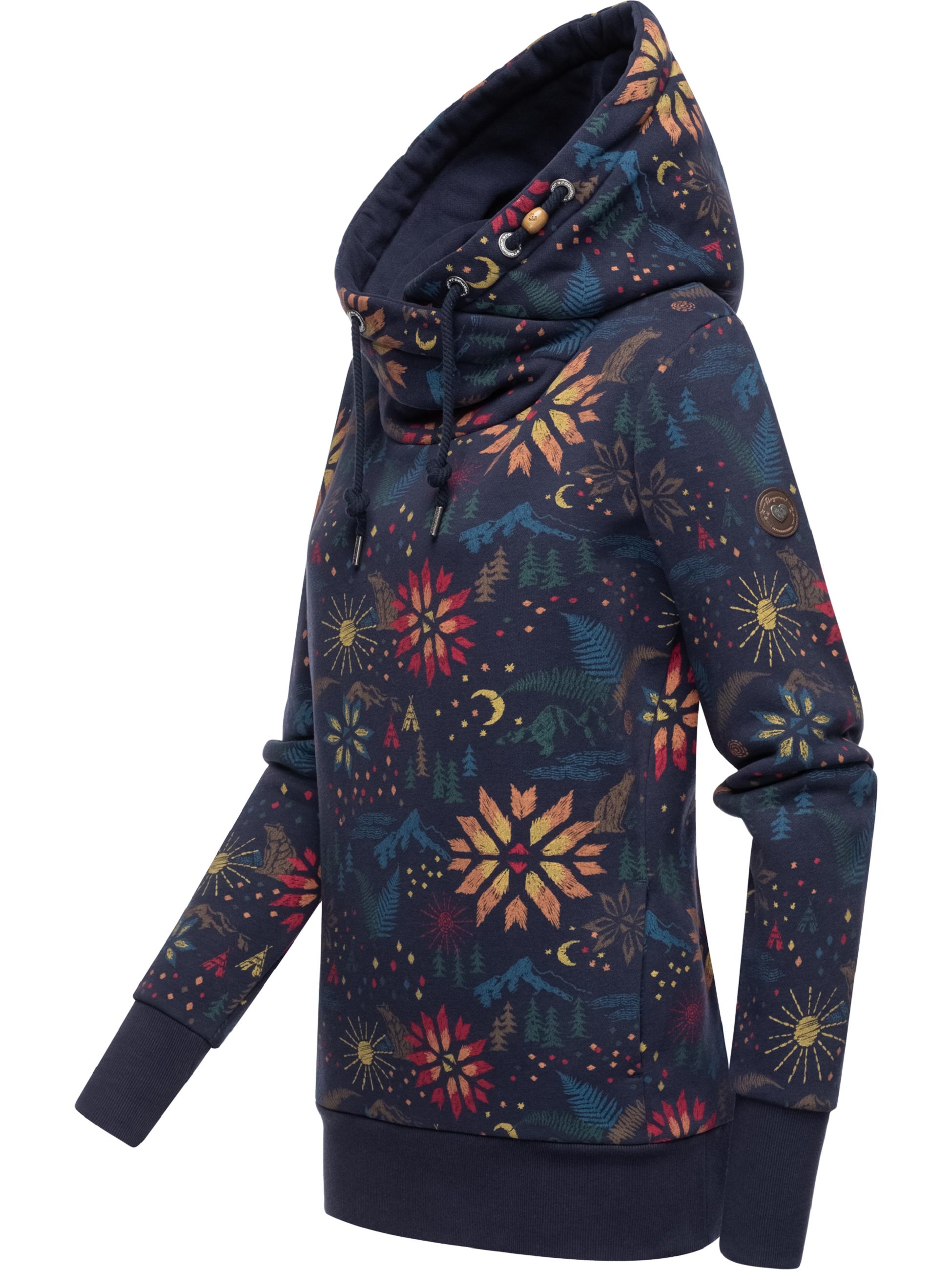 Gemusterter Kapuzenpullover "Gripy B Print" Navy