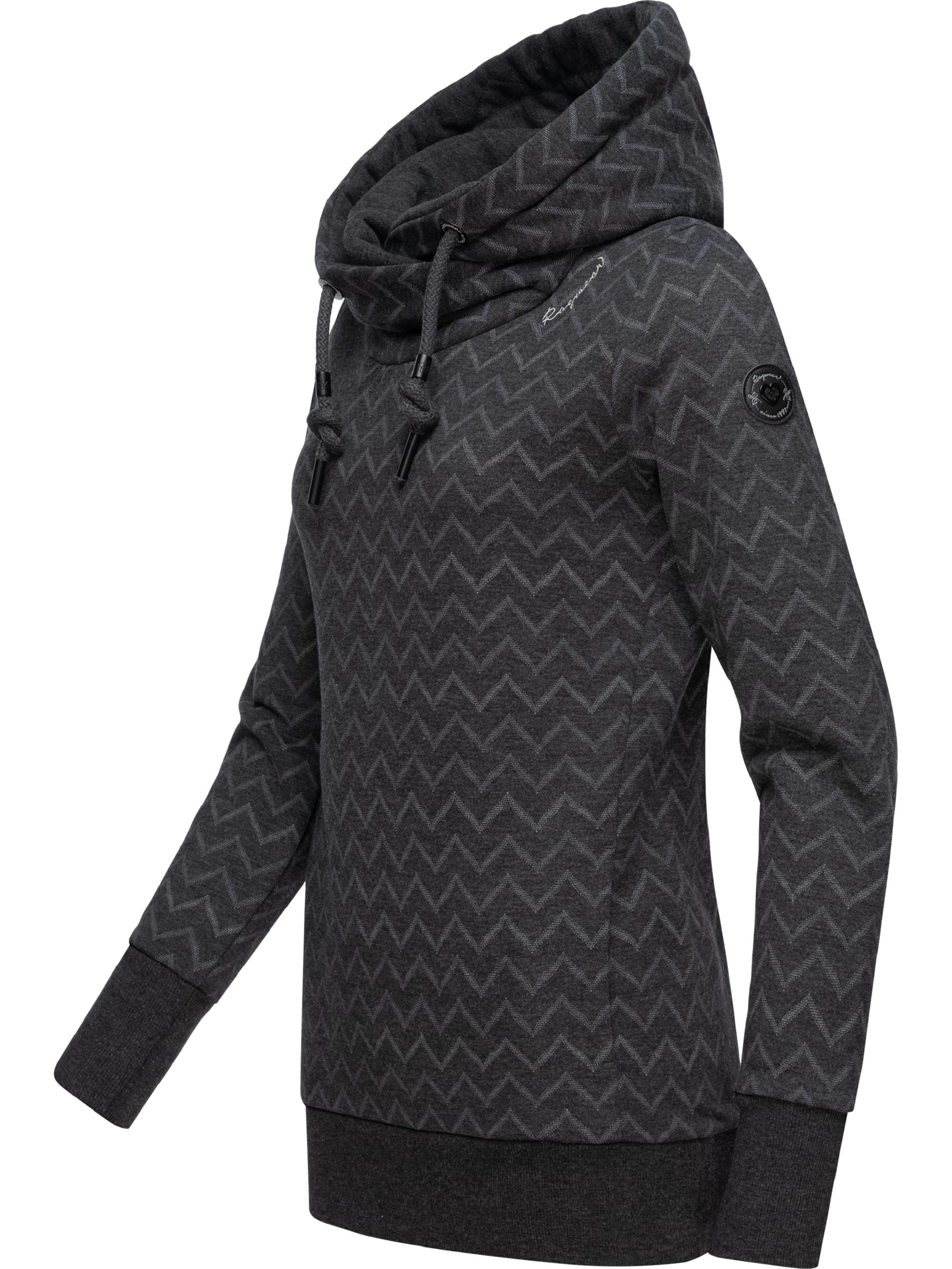 Superweiches Sweatshirt mit Kapuze "Gripy Bold Chevron Intl." Black