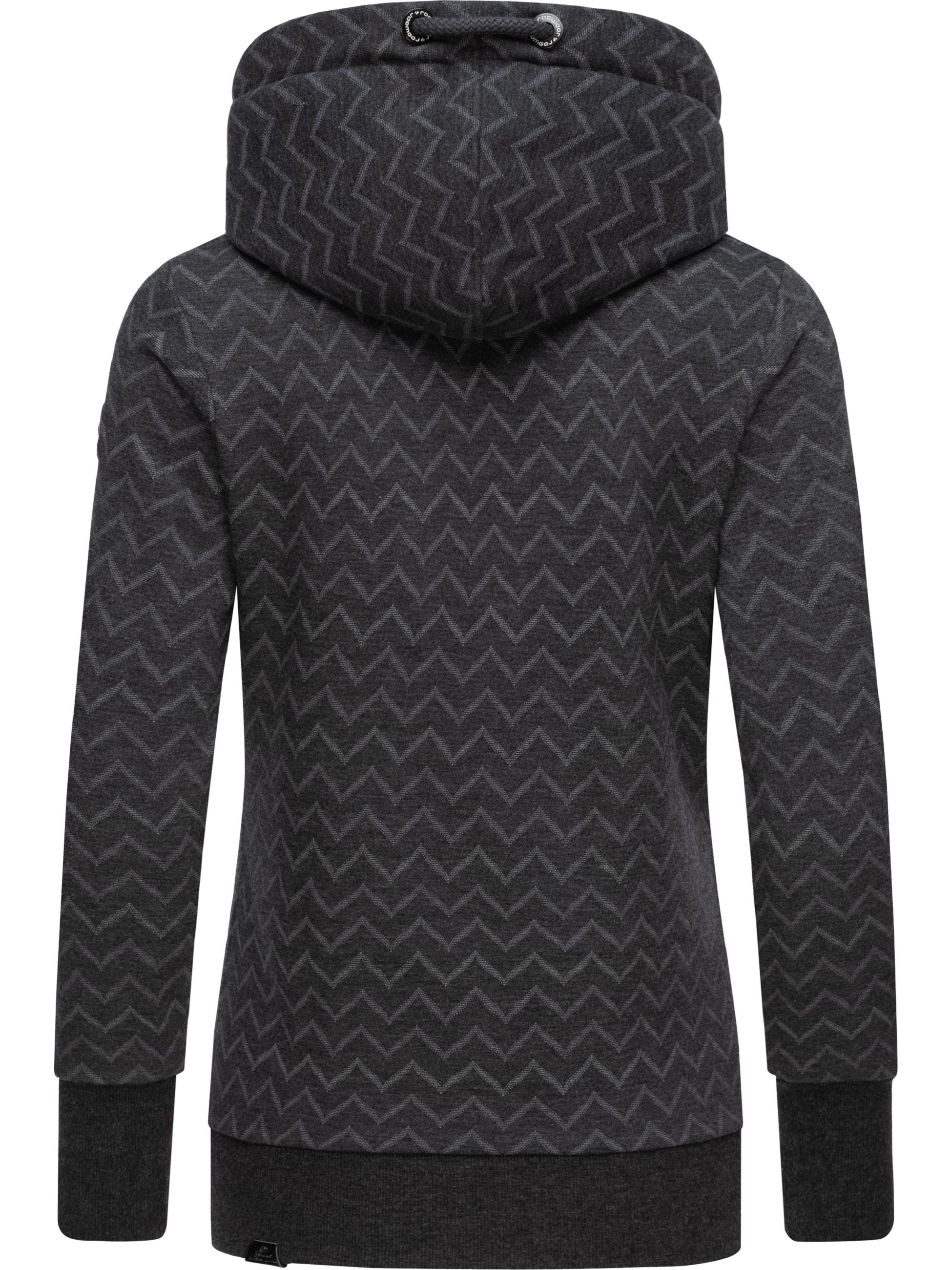 Superweiches Sweatshirt mit Kapuze "Gripy Bold Chevron Intl." Black