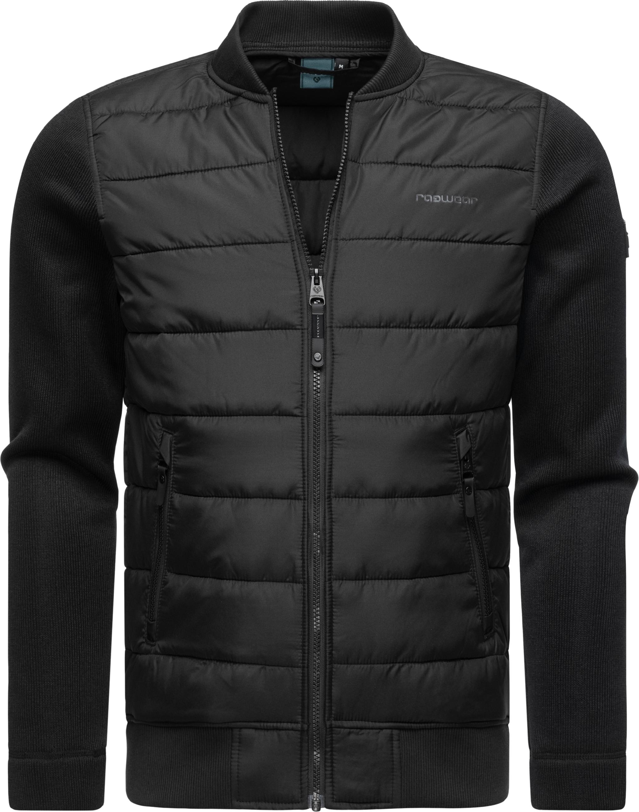 Leichte Steppjacke mit Rippstrick-Ärmeln "Hallmar" Black