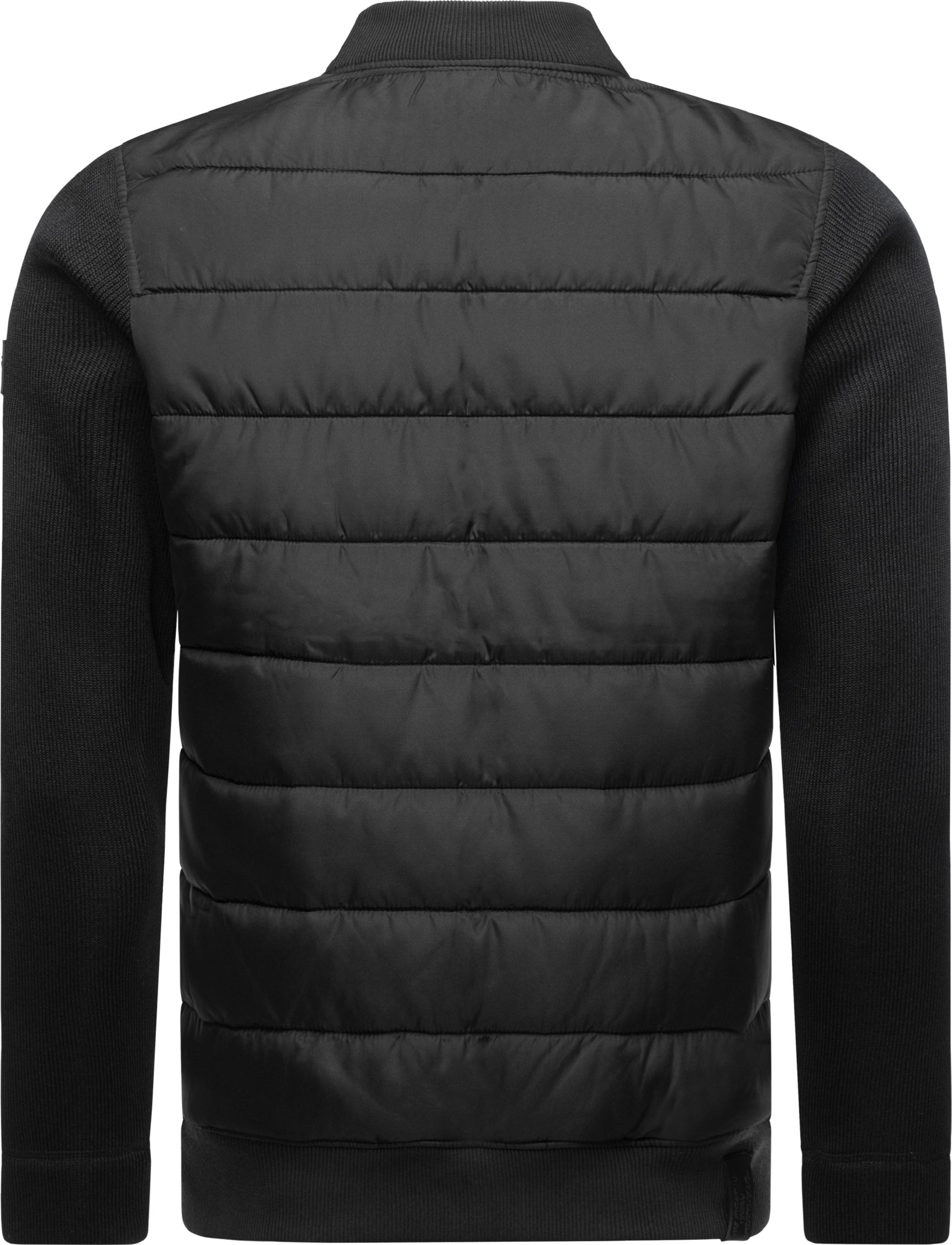 Leichte Steppjacke mit Rippstrick-Ärmeln "Hallmar" Black