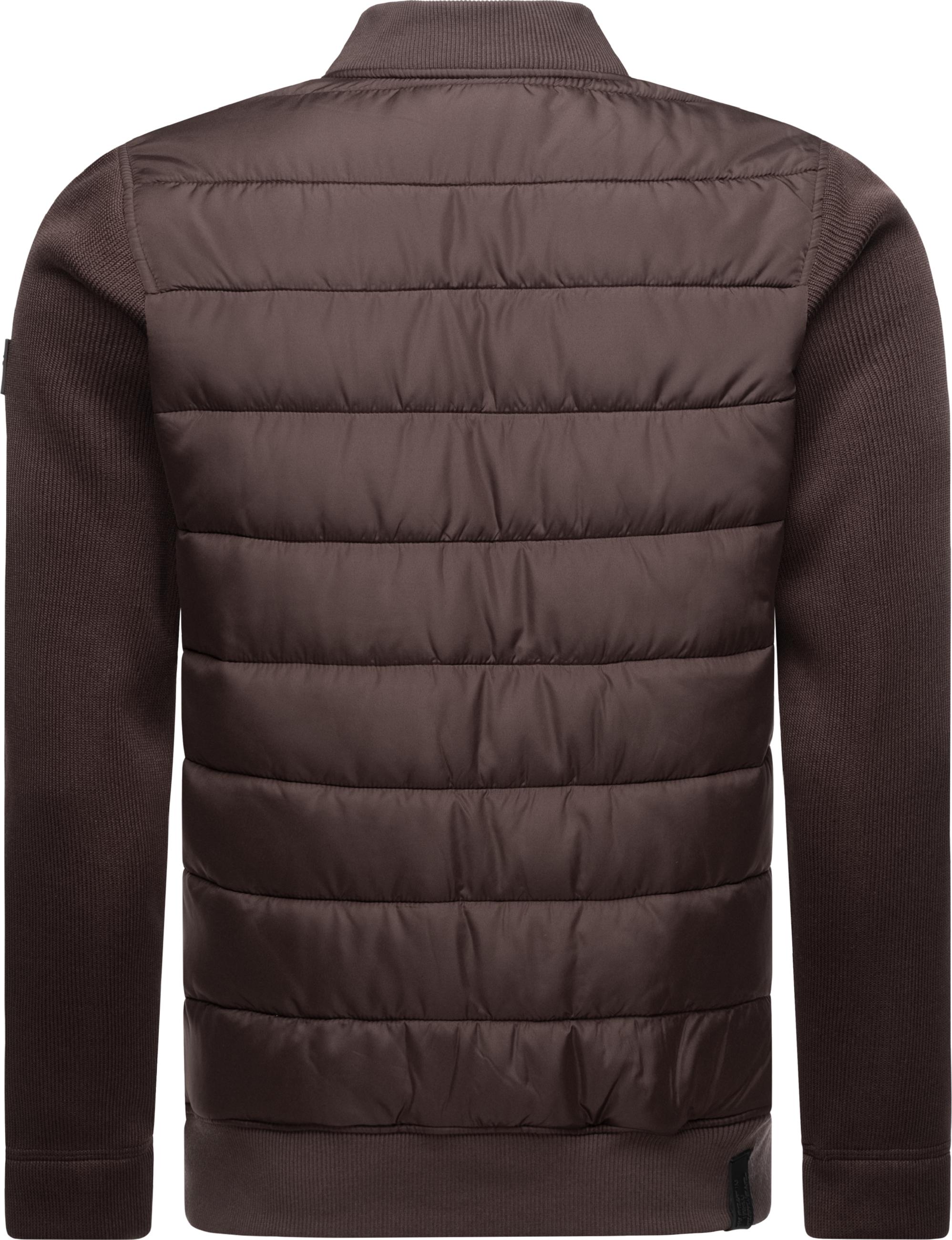 Leichte Steppjacke mit Rippstrick-Ärmeln "Hallmar" Dark Brown