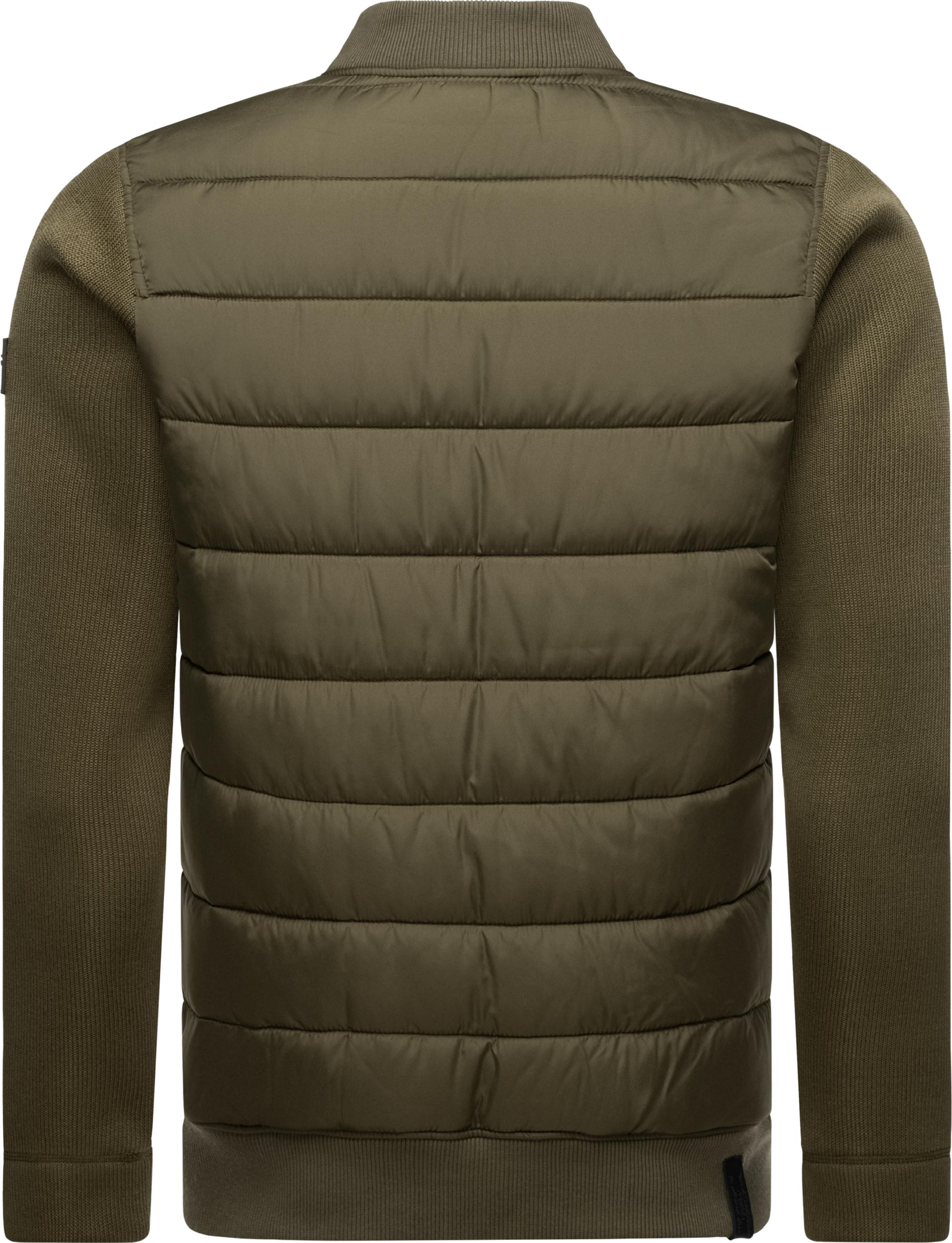 Leichte Steppjacke mit Rippstrick-Ärmeln "Hallmar" Dark Olive