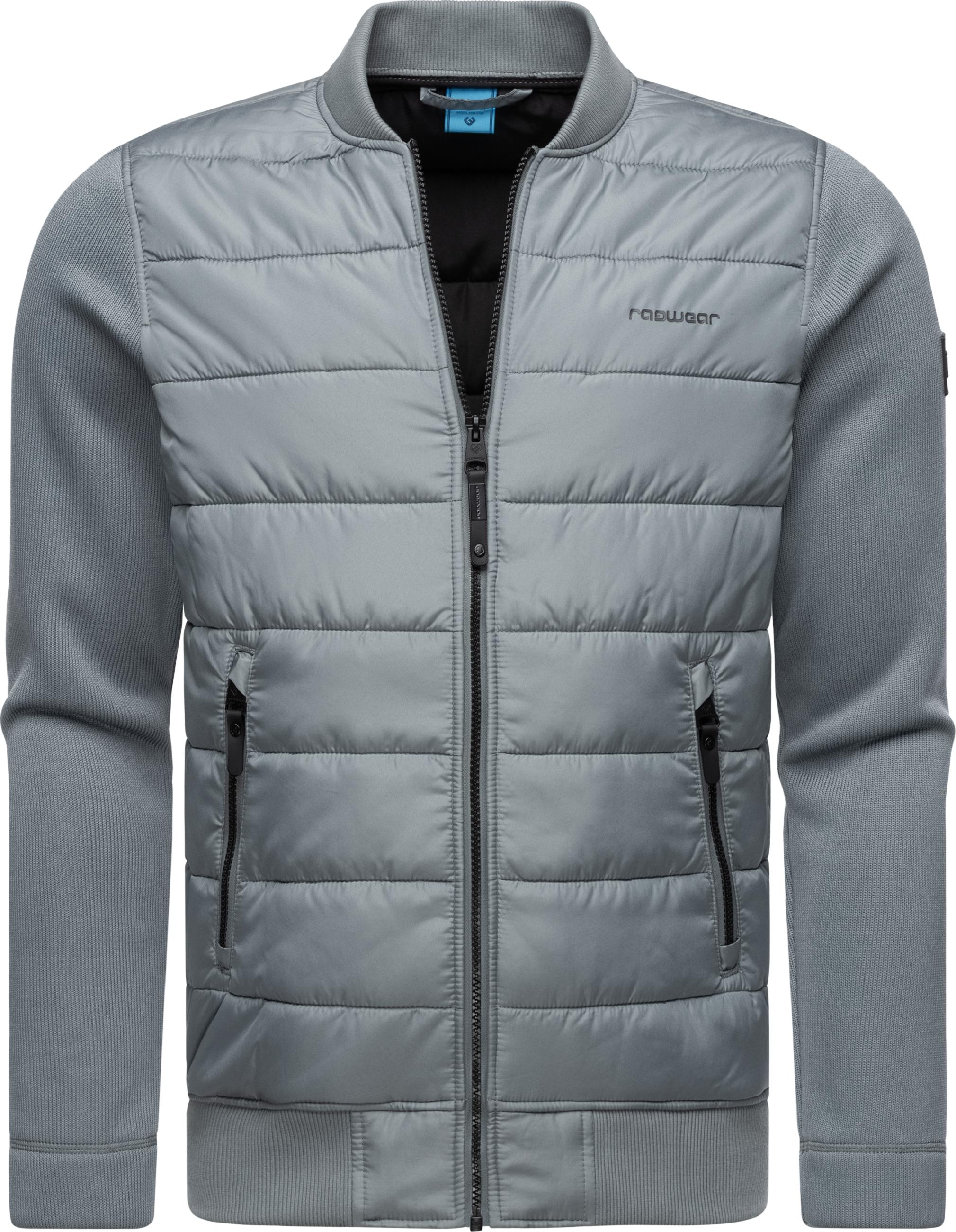 Leichte Steppjacke mit Rippstrick-Ärmeln "Hallmar" Grey