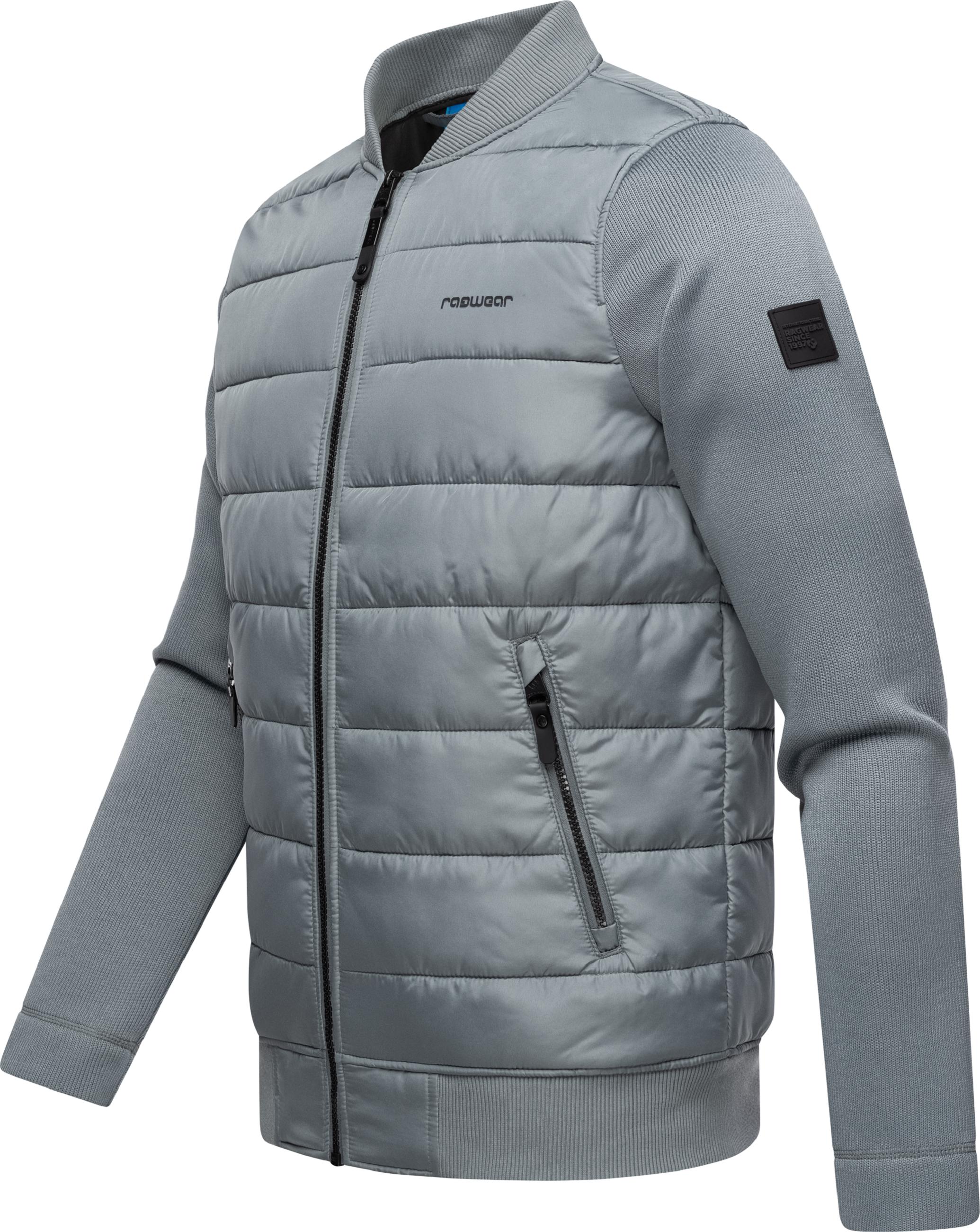 Leichte Steppjacke mit Rippstrick-Ärmeln "Hallmar" Grey