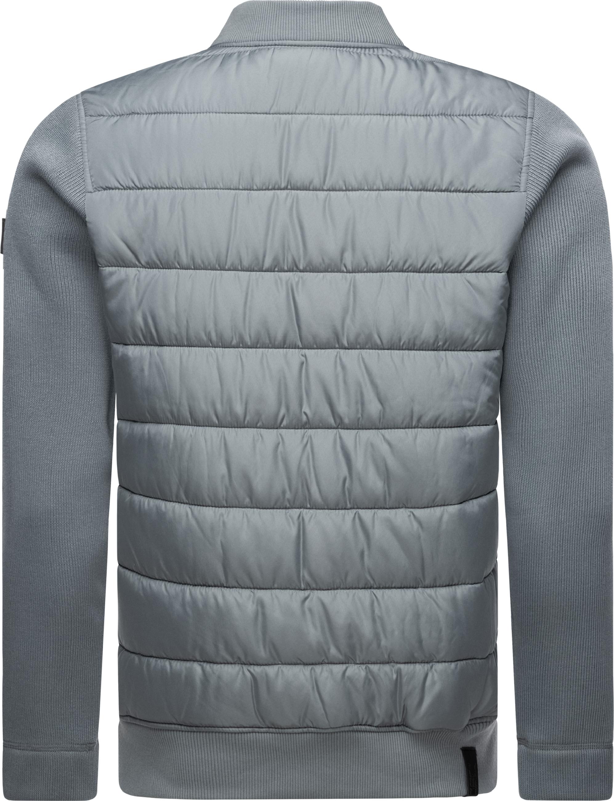 Leichte Steppjacke mit Rippstrick-Ärmeln "Hallmar" Grey