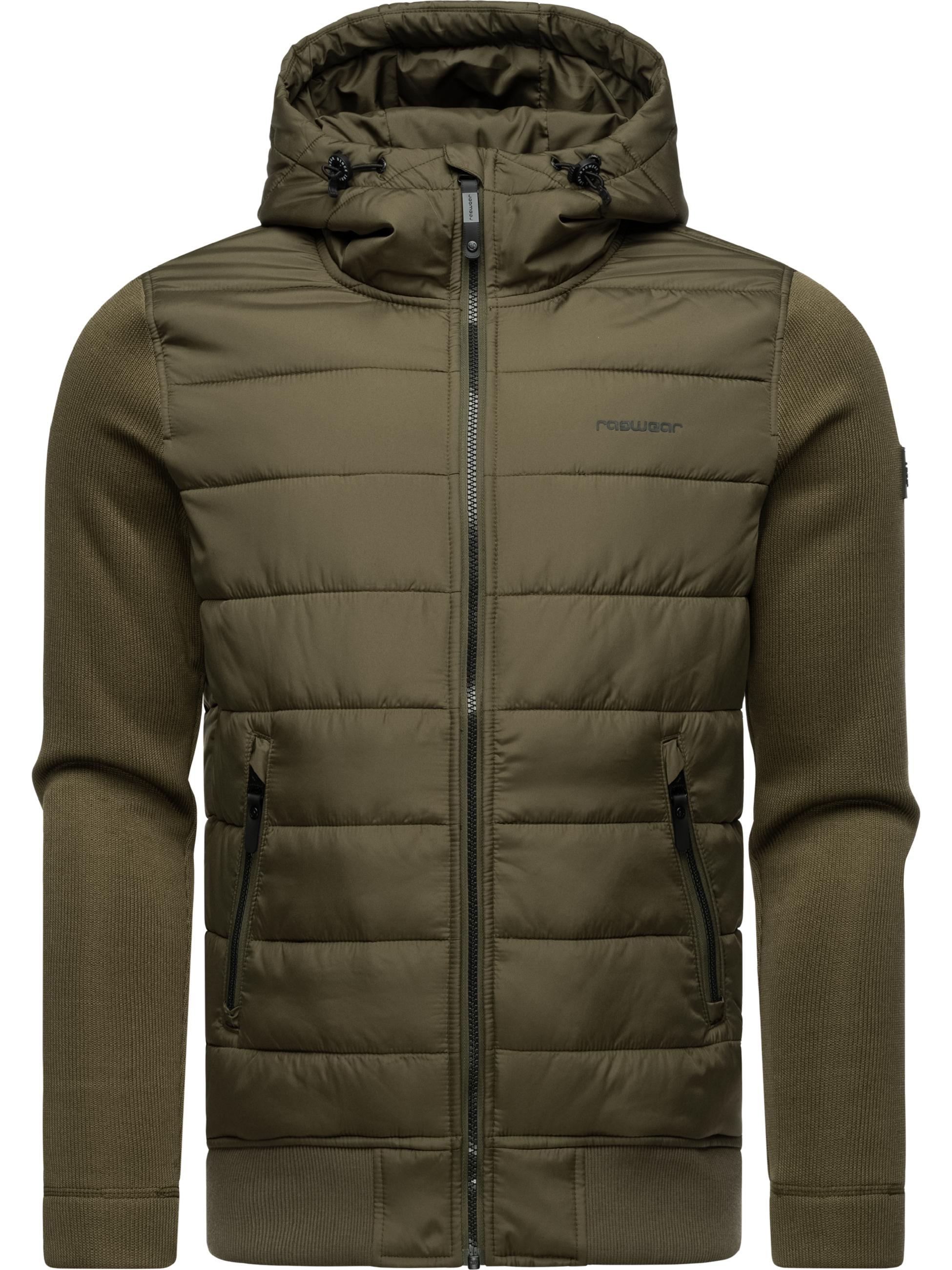 Leichte Steppjacke mit Ripp-Ärmeln und Kapuze "Hallmar Hood" Dark Olive