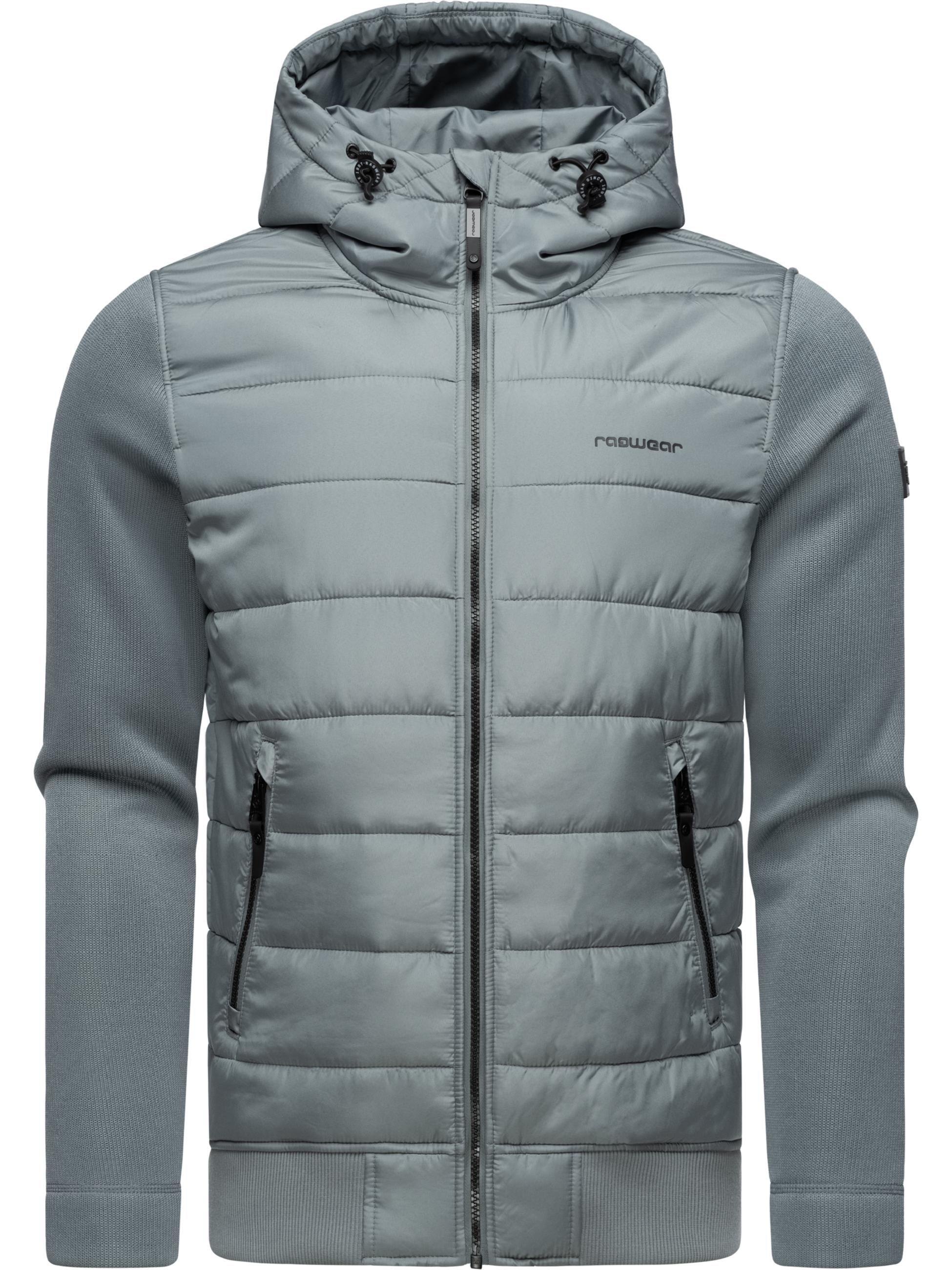 Leichte Steppjacke mit Ripp-Ärmeln und Kapuze "Hallmar Hood" Grey