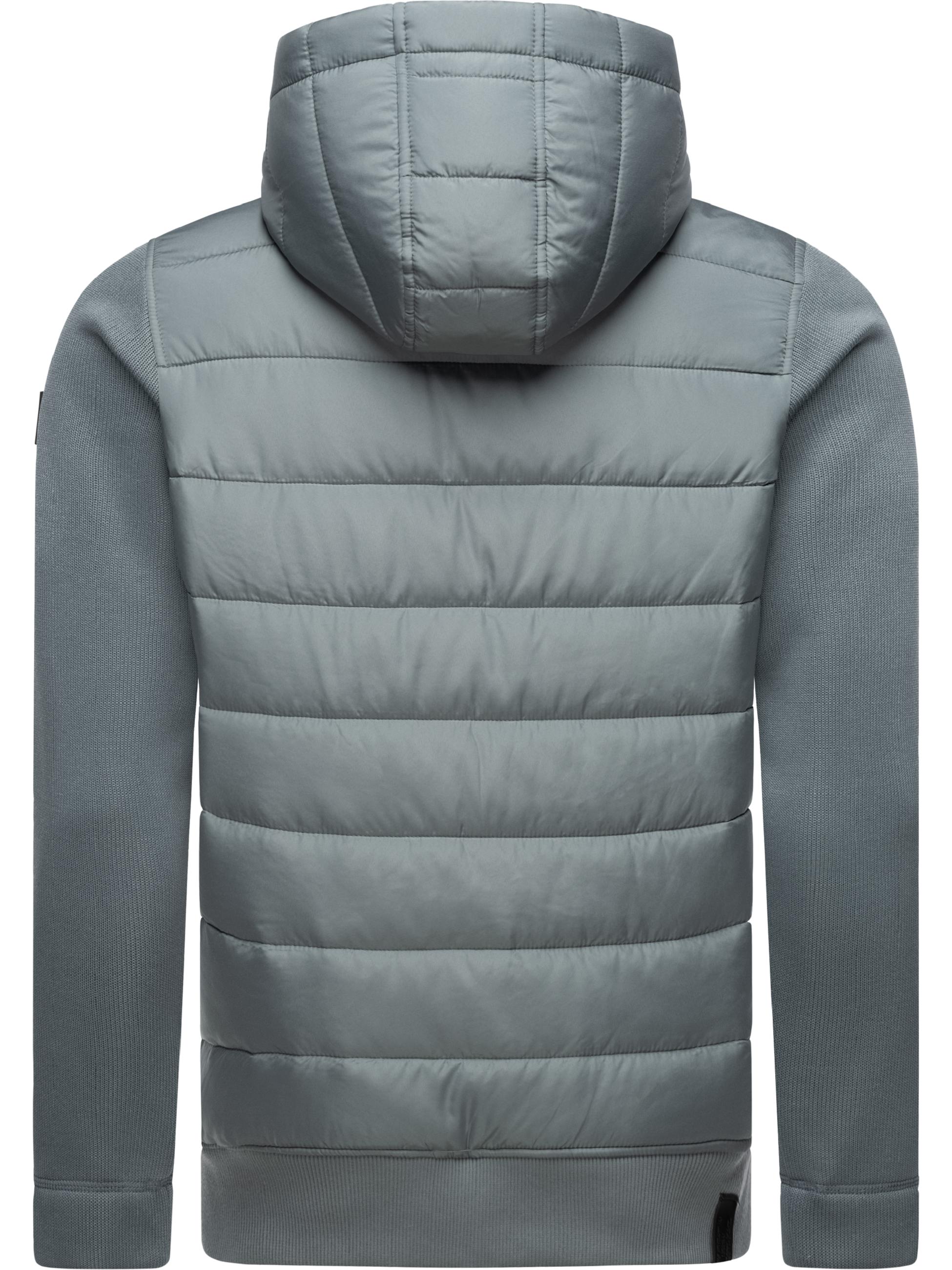 Leichte Steppjacke mit Ripp-Ärmeln und Kapuze "Hallmar Hood" Grey