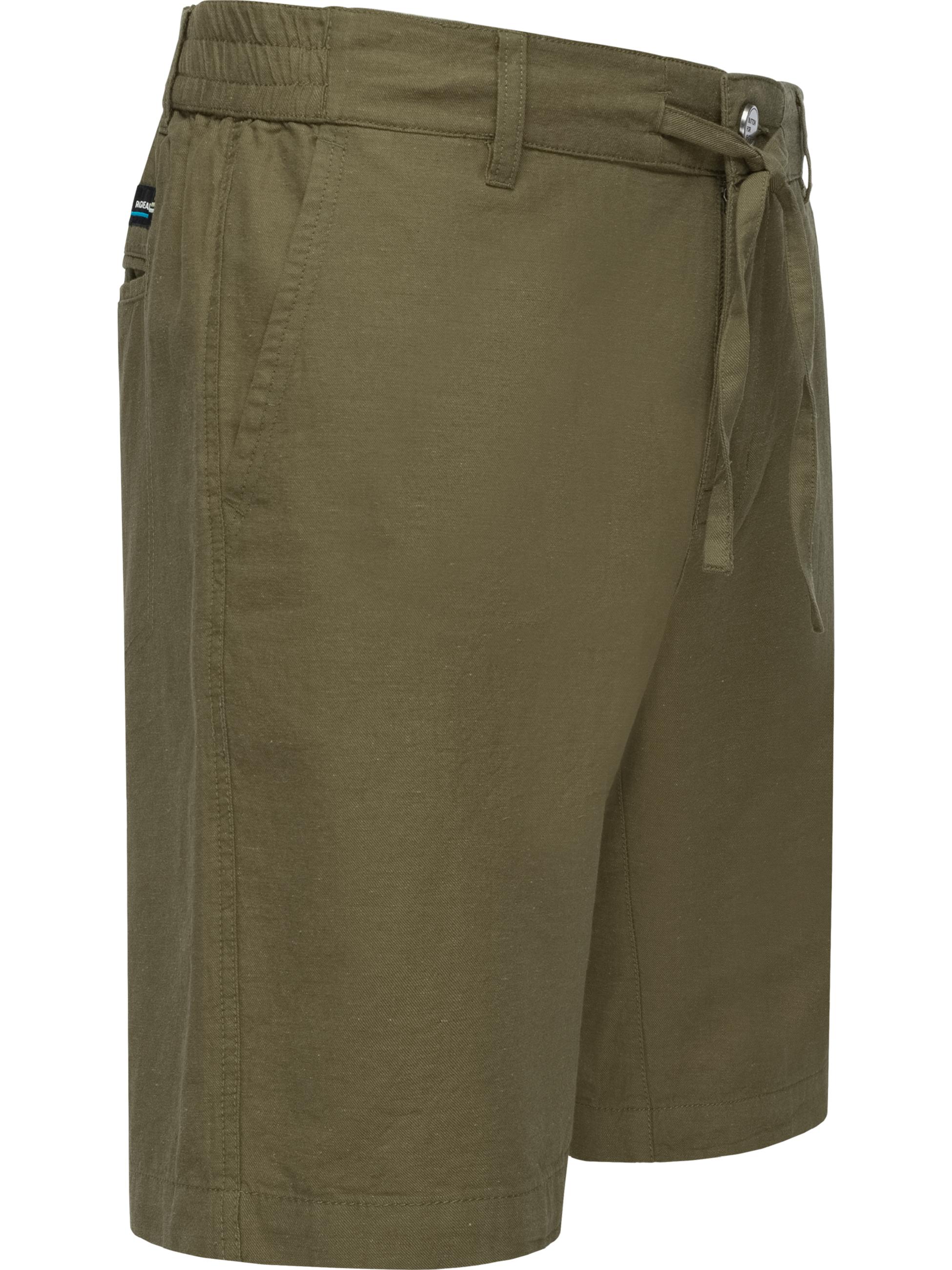 Kurze Chino-Shorts mit Bindeband "Harling" Dark Olive