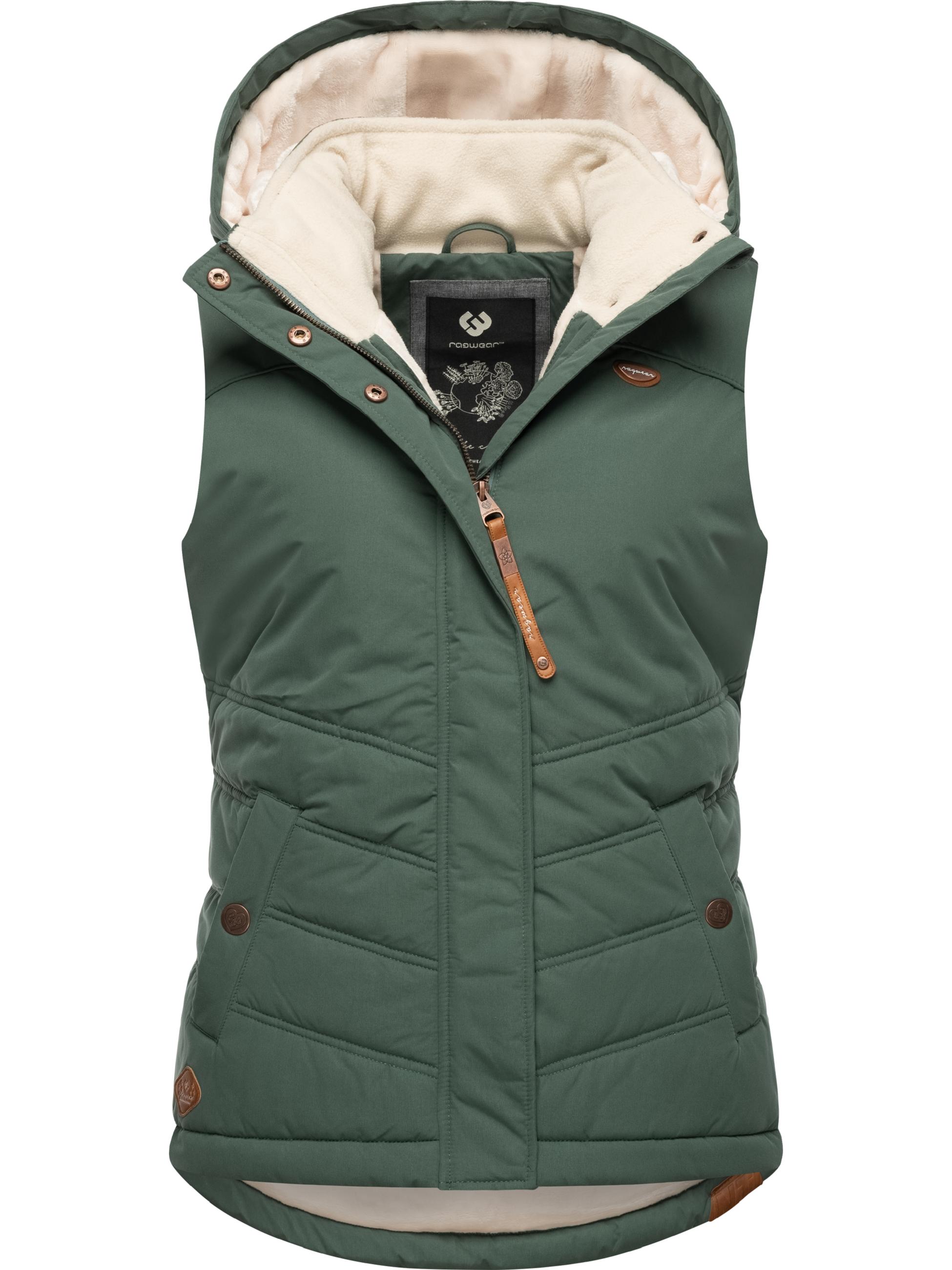 Wasserdichte Steppweste mit abnehmbarer Kapuze "Hesty" Pine Green23